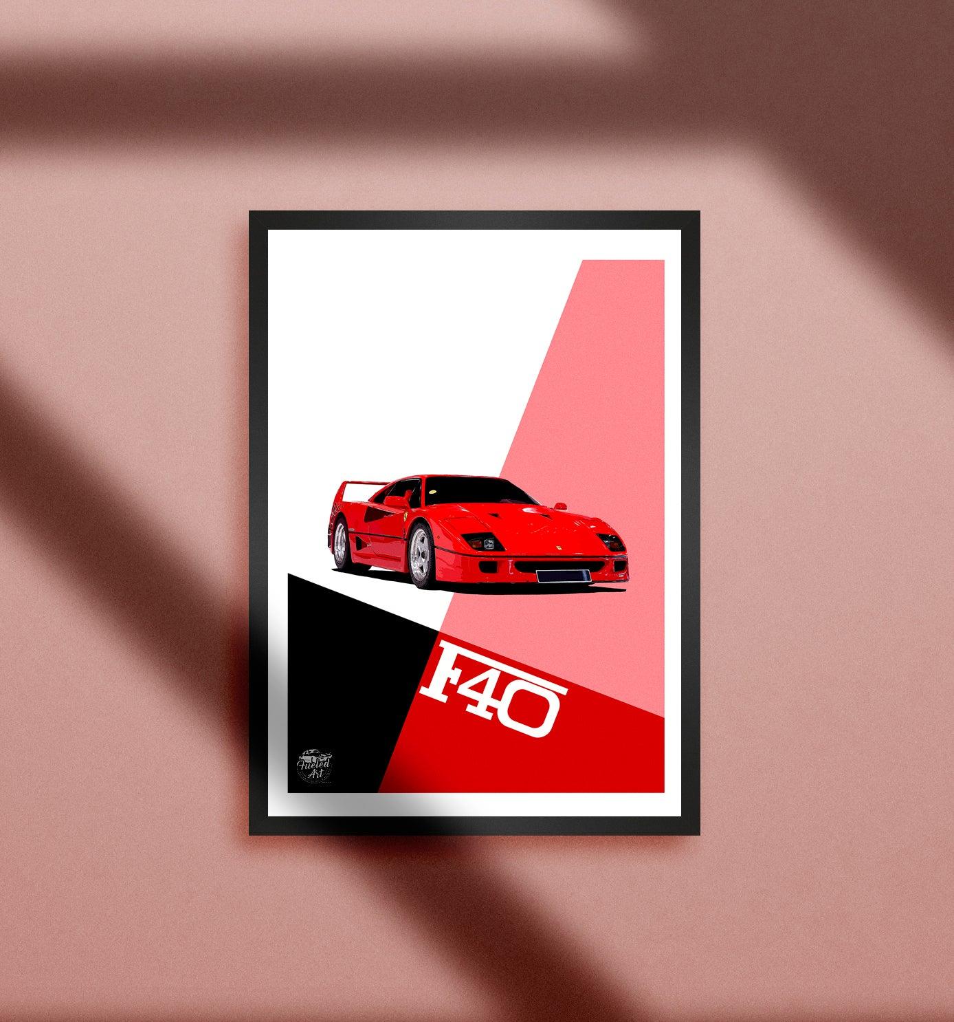 Ferrari F40 Print - Fueled.art