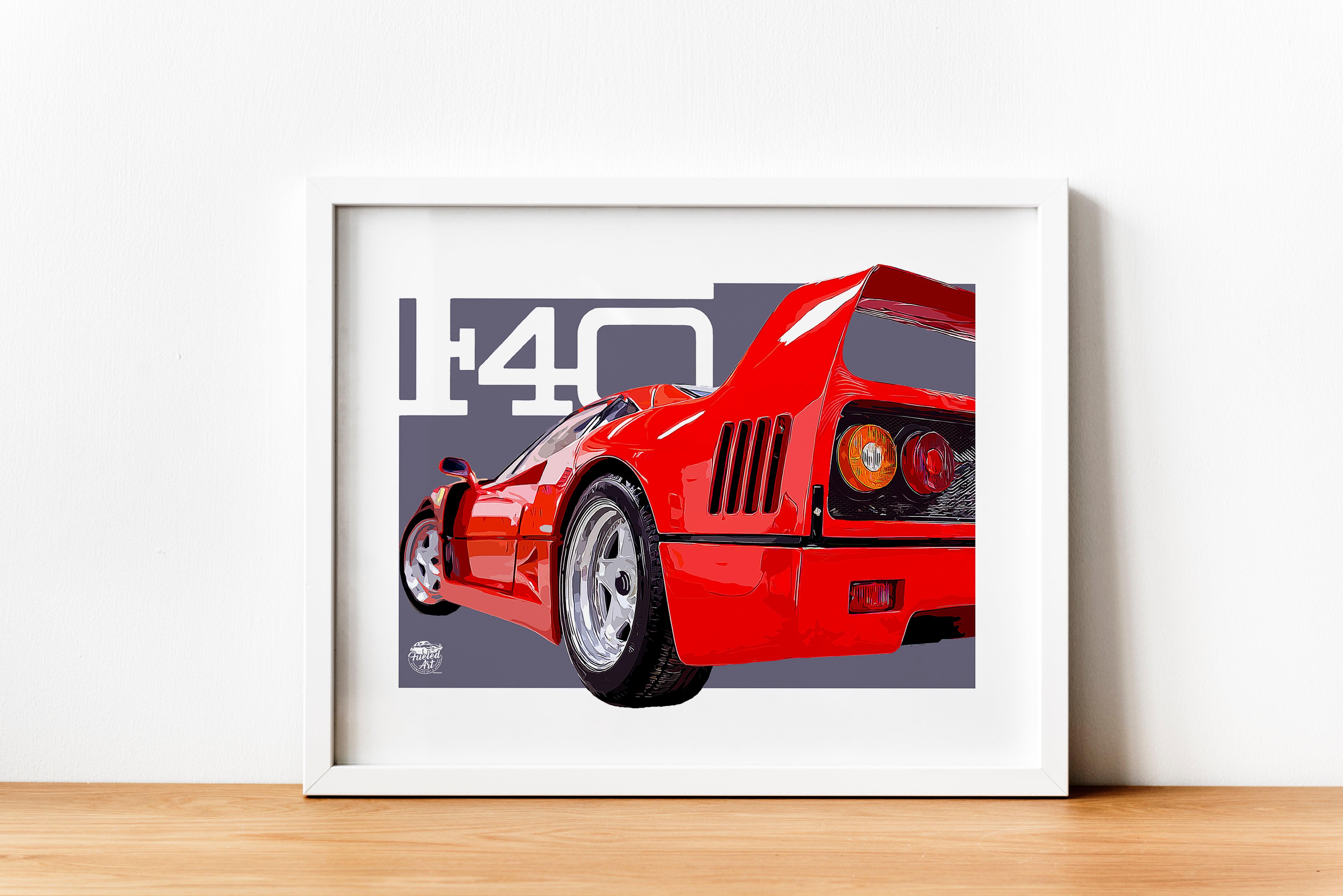 Ferrari F40 Print - Fueled.art