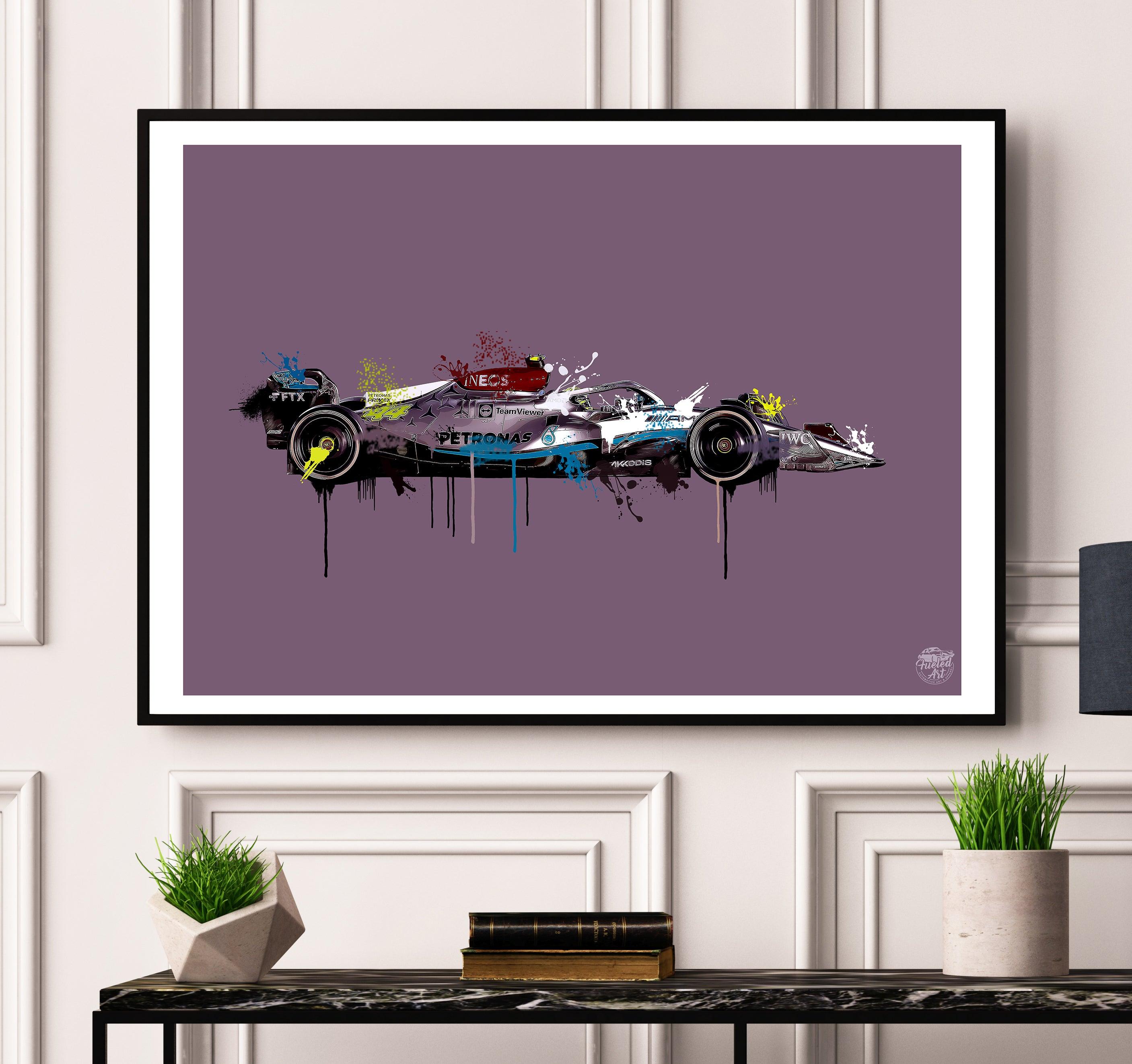 Lewis Hamilton 2022 Mercedes F1 Print - Fueled.art