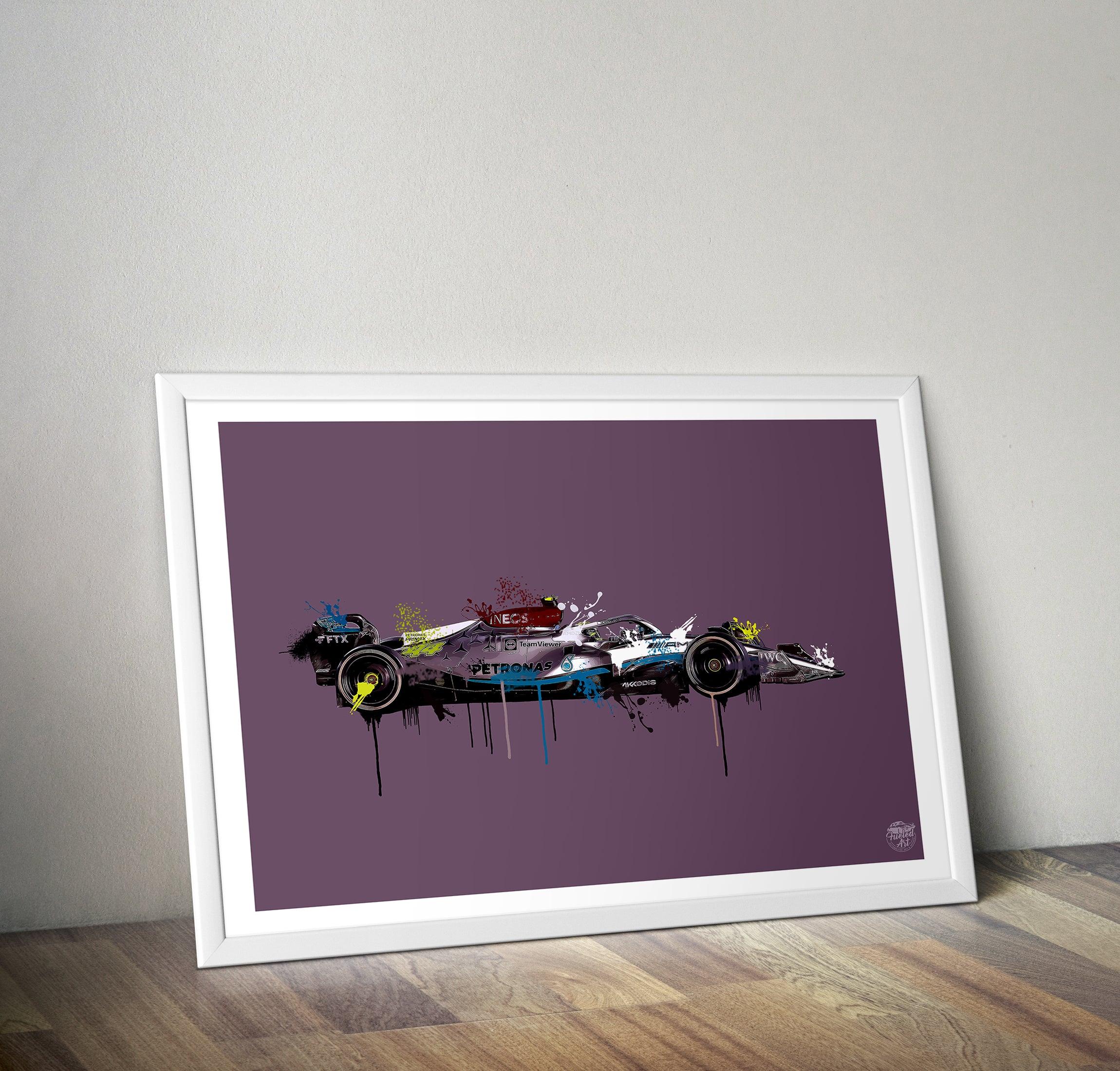 Lewis Hamilton 2022 Mercedes F1 Print - Fueled.art