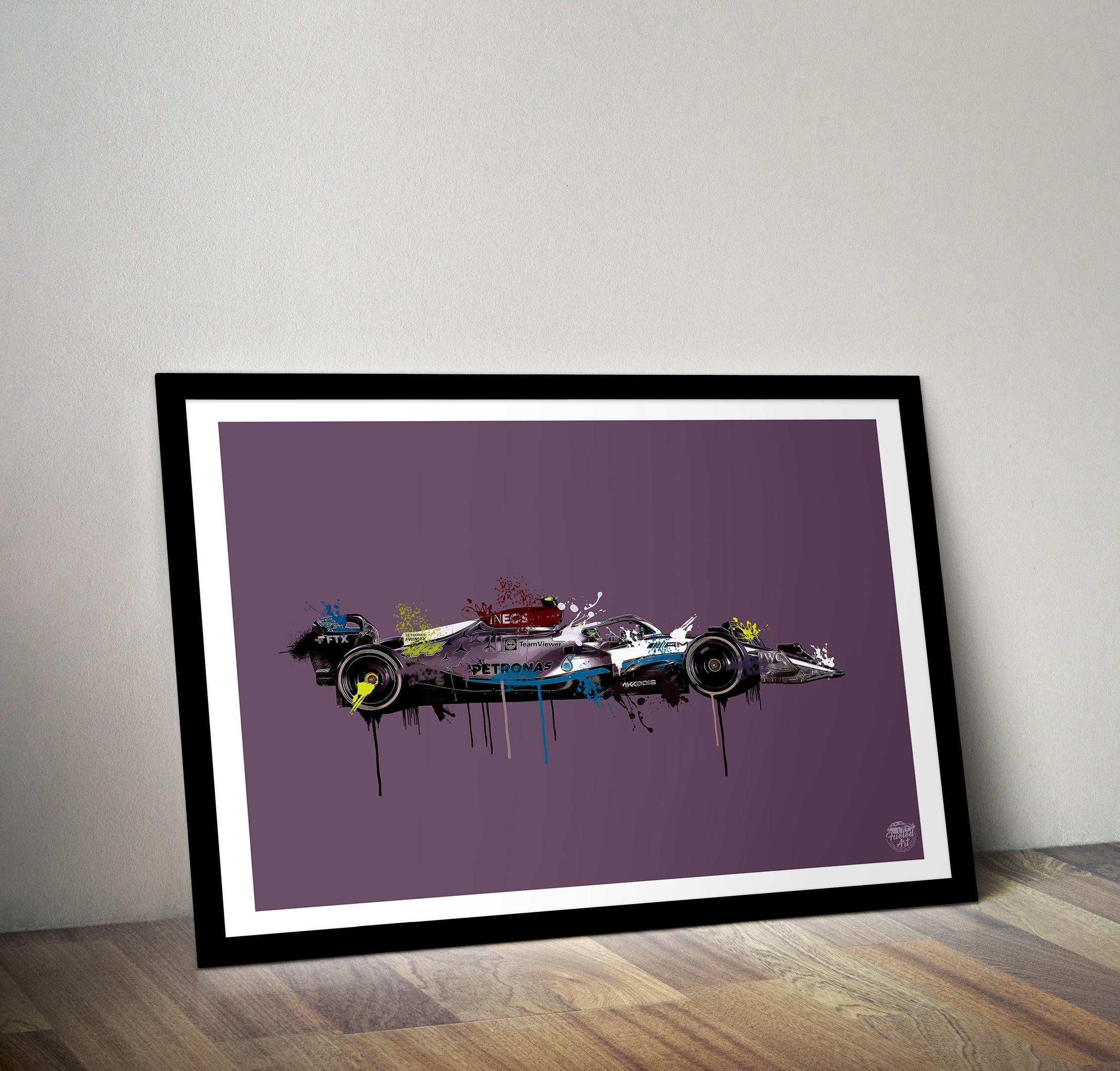 Lewis Hamilton 2022 Mercedes F1 Print - Fueled.art