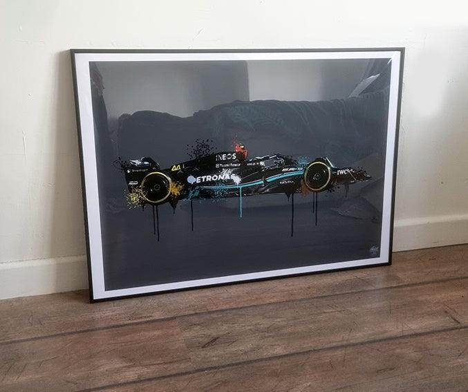 Lewis Hamilton 2023 Mercedes F1 Print - Fueled.art