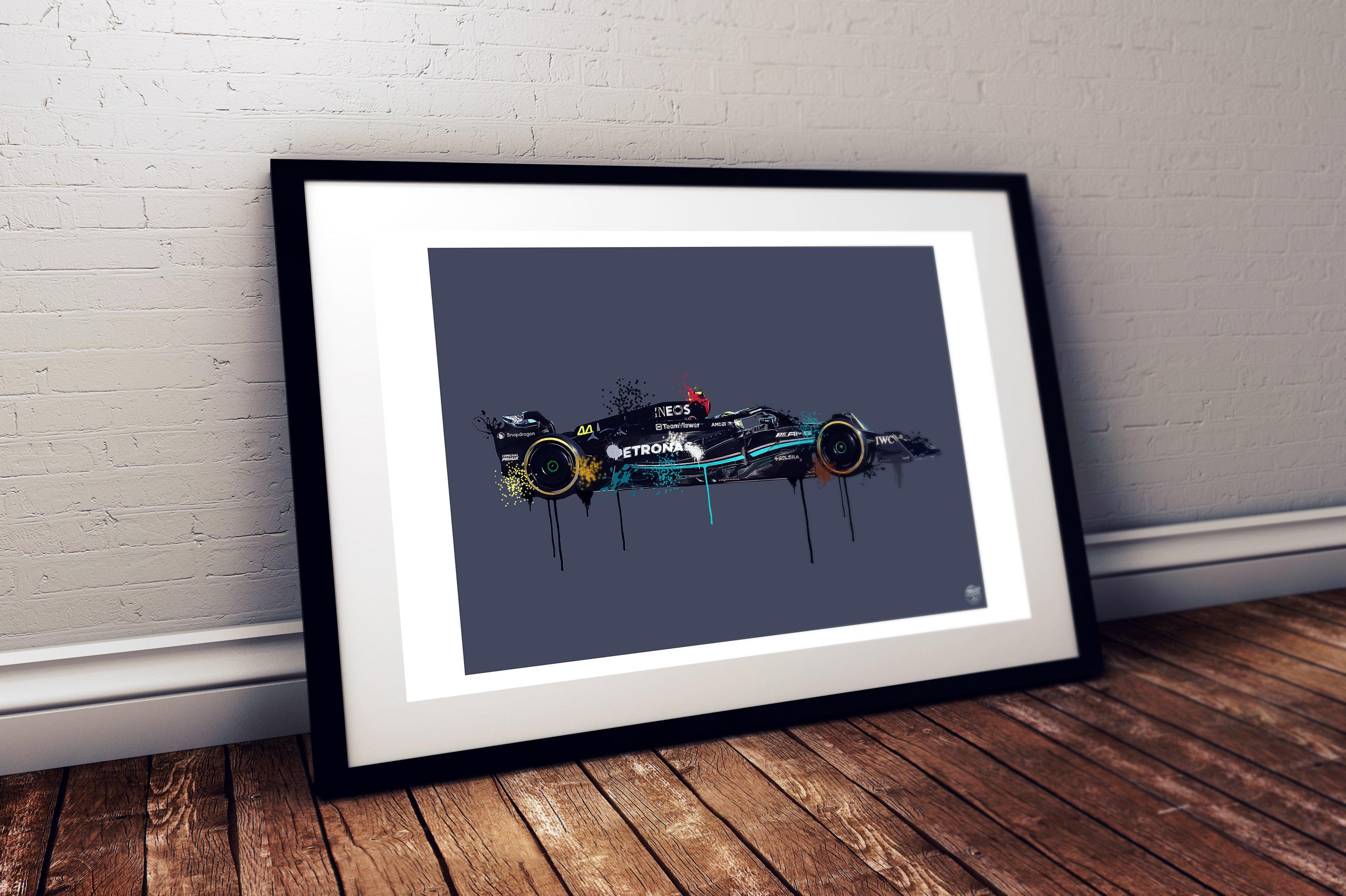 Lewis Hamilton 2023 Mercedes F1 Print - Fueled.art