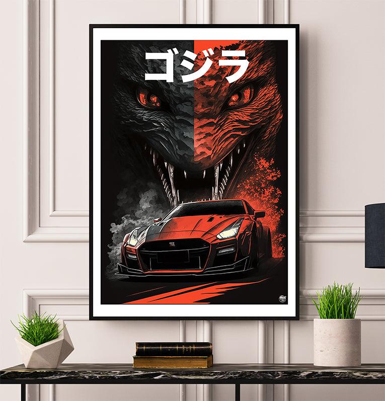 Nissan Skyline GTR Godzilla Print - Fueled.art