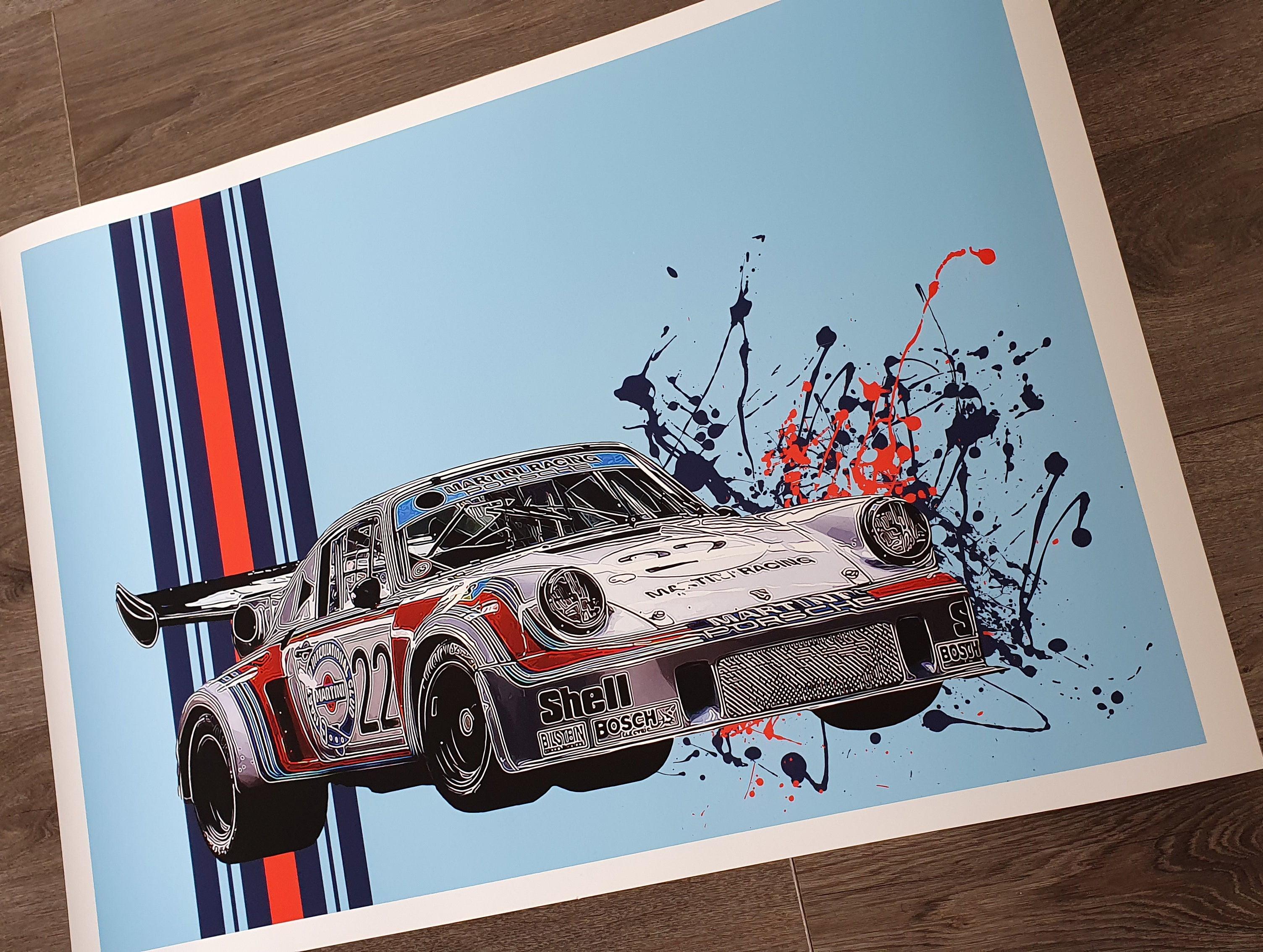 Porsche 911 Martini Racing Print - Fueled.art