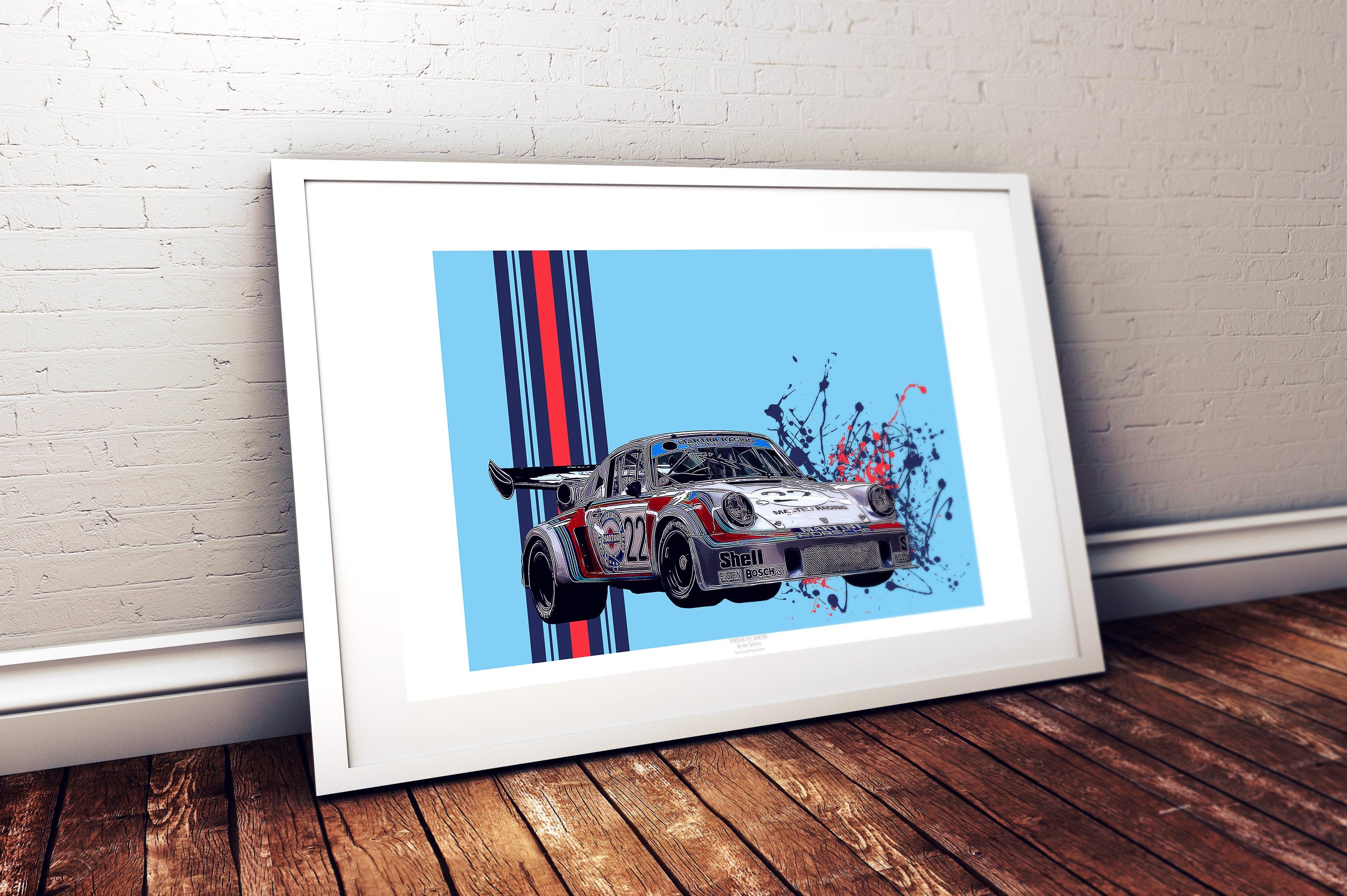 Porsche 911 Martini Racing Print - Fueled.art