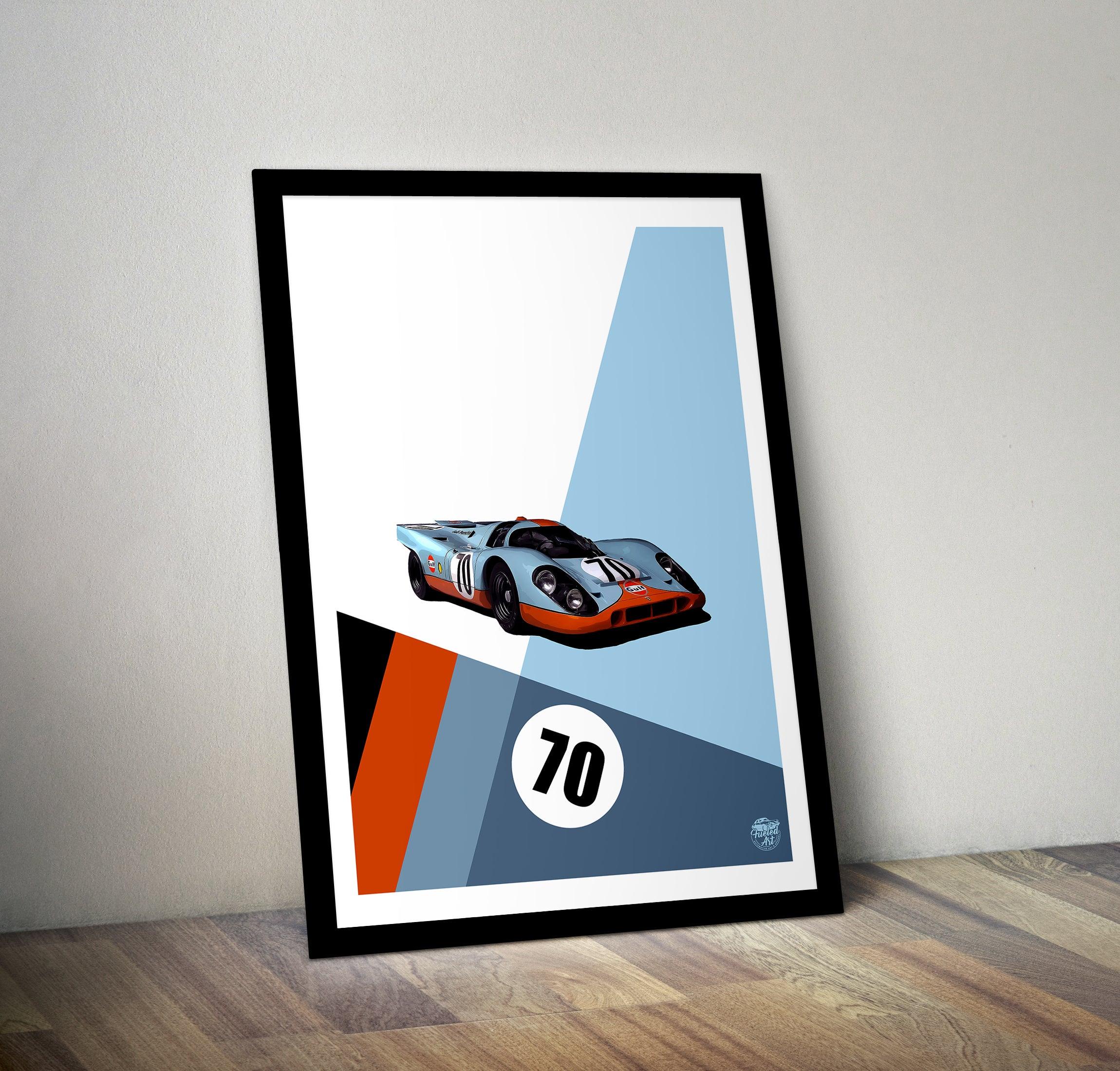 Porsche 917 Gulf Racing Print - Fueled.art