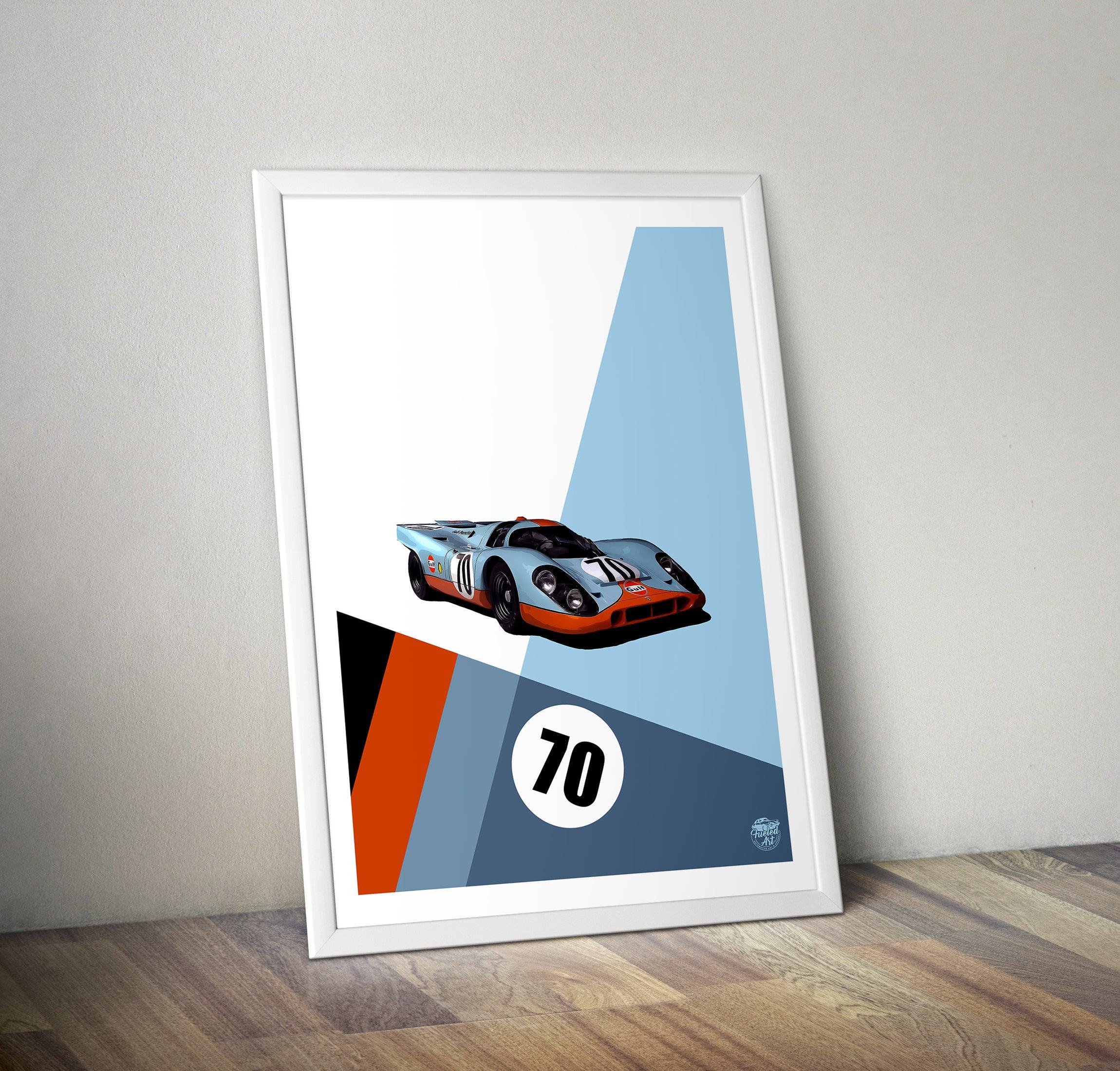 Porsche 917 Gulf Racing Print - Fueled.art