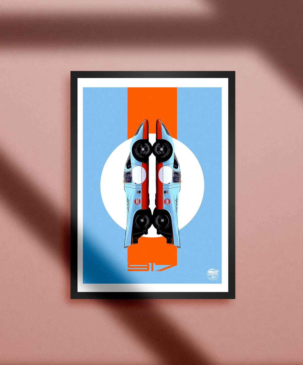 Porsche 917 Gulf Racing Print - Fueled.art