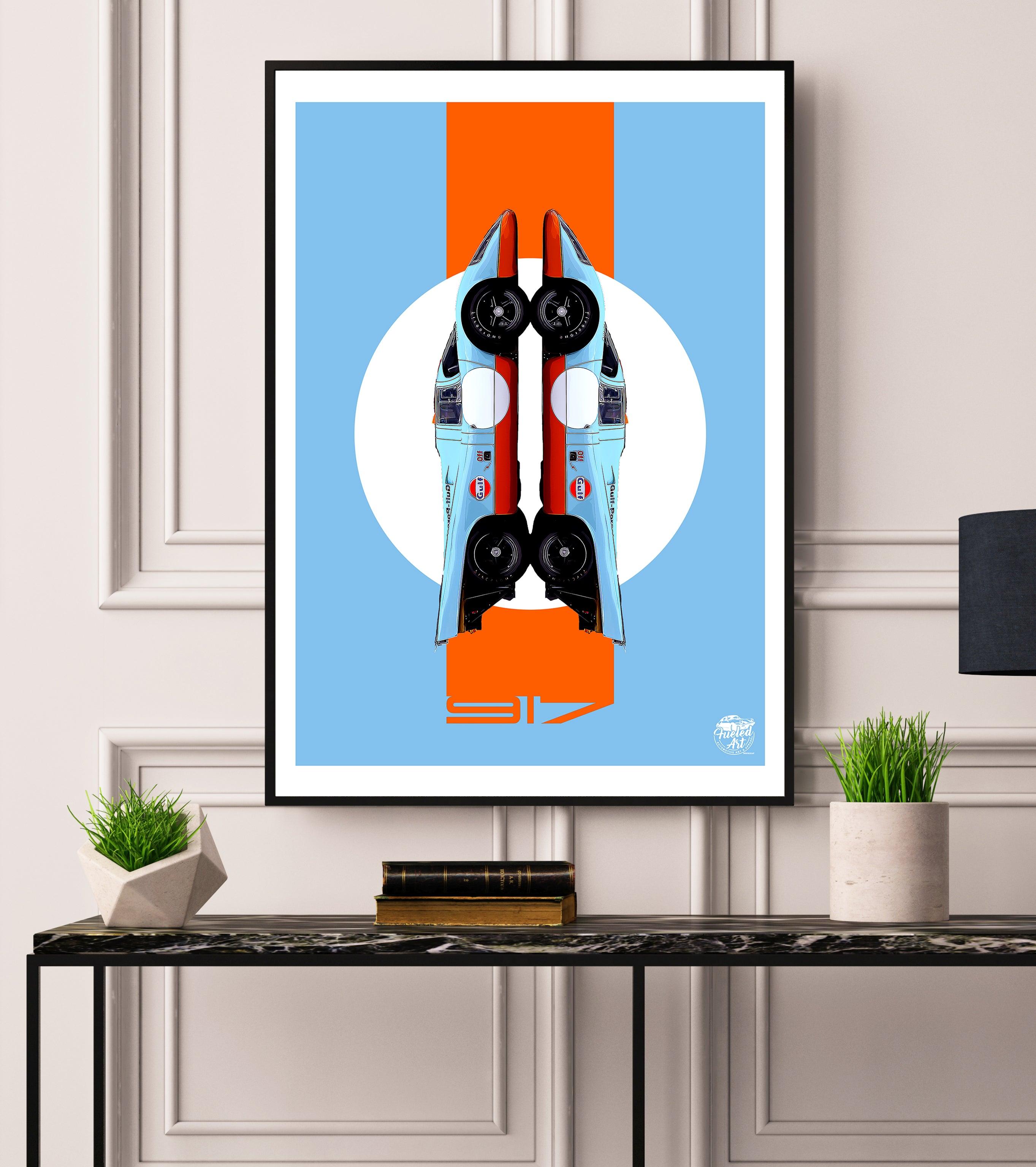 Porsche 917 Gulf Racing Print - Fueled.art