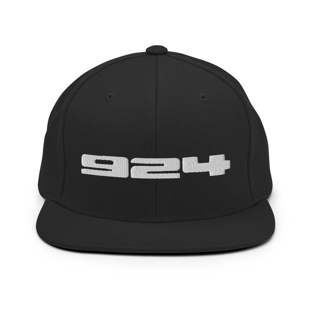 Porsche 924 - Embroidered Logo - Black Snapback Hat - Fueled.art