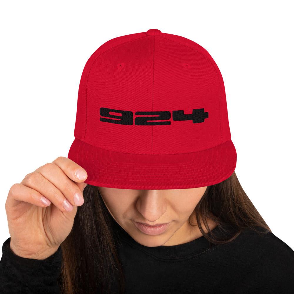 Porsche 924 - Embroidered Logo - Red Snapback Hat - Fueled.art