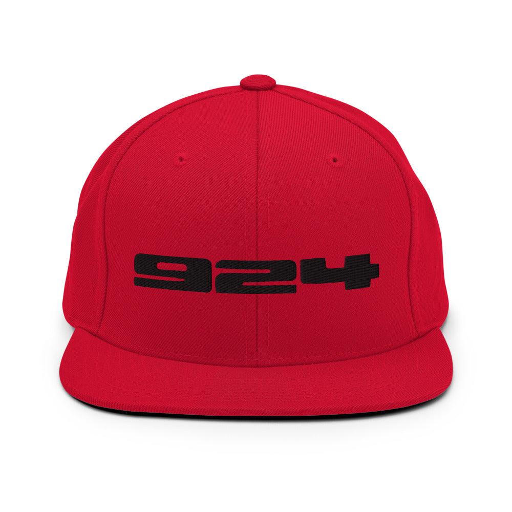 Porsche 924 - Embroidered Logo - Red Snapback Hat - Fueled.art