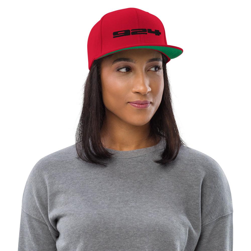 Porsche 924 - Embroidered Logo - Red Snapback Hat - Fueled.art