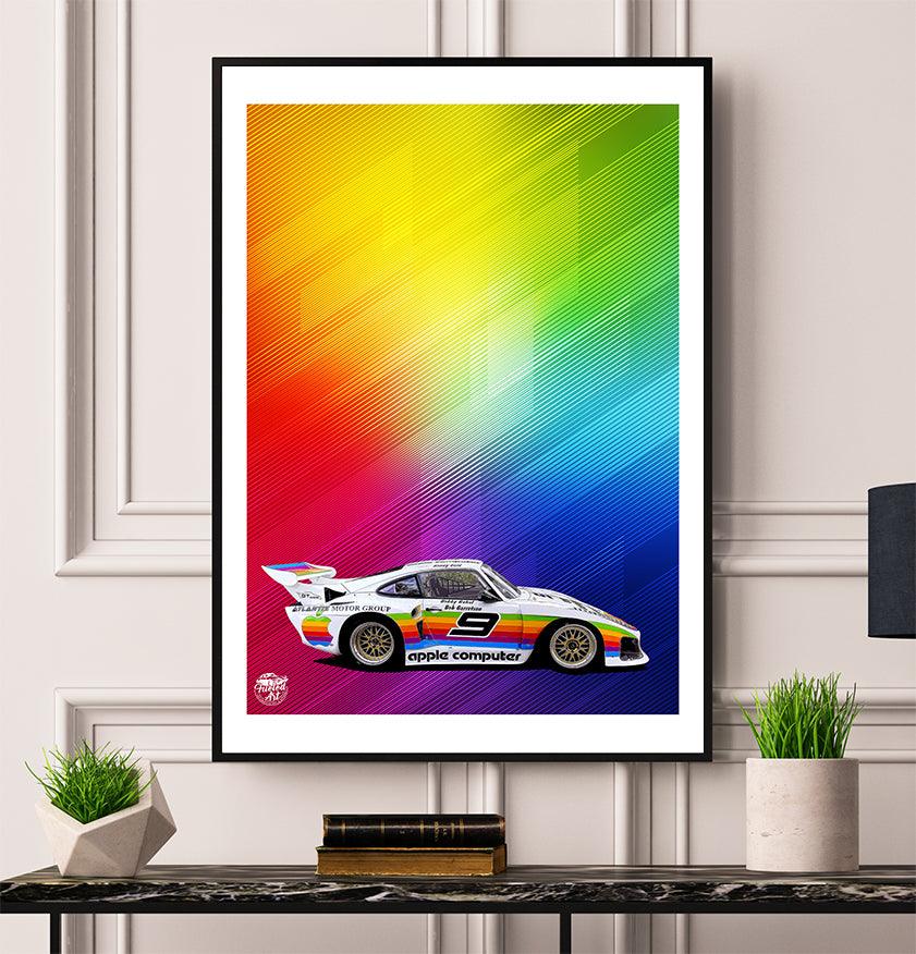 Porsche 935 Apple livery Le Mans Print - Fueled.art