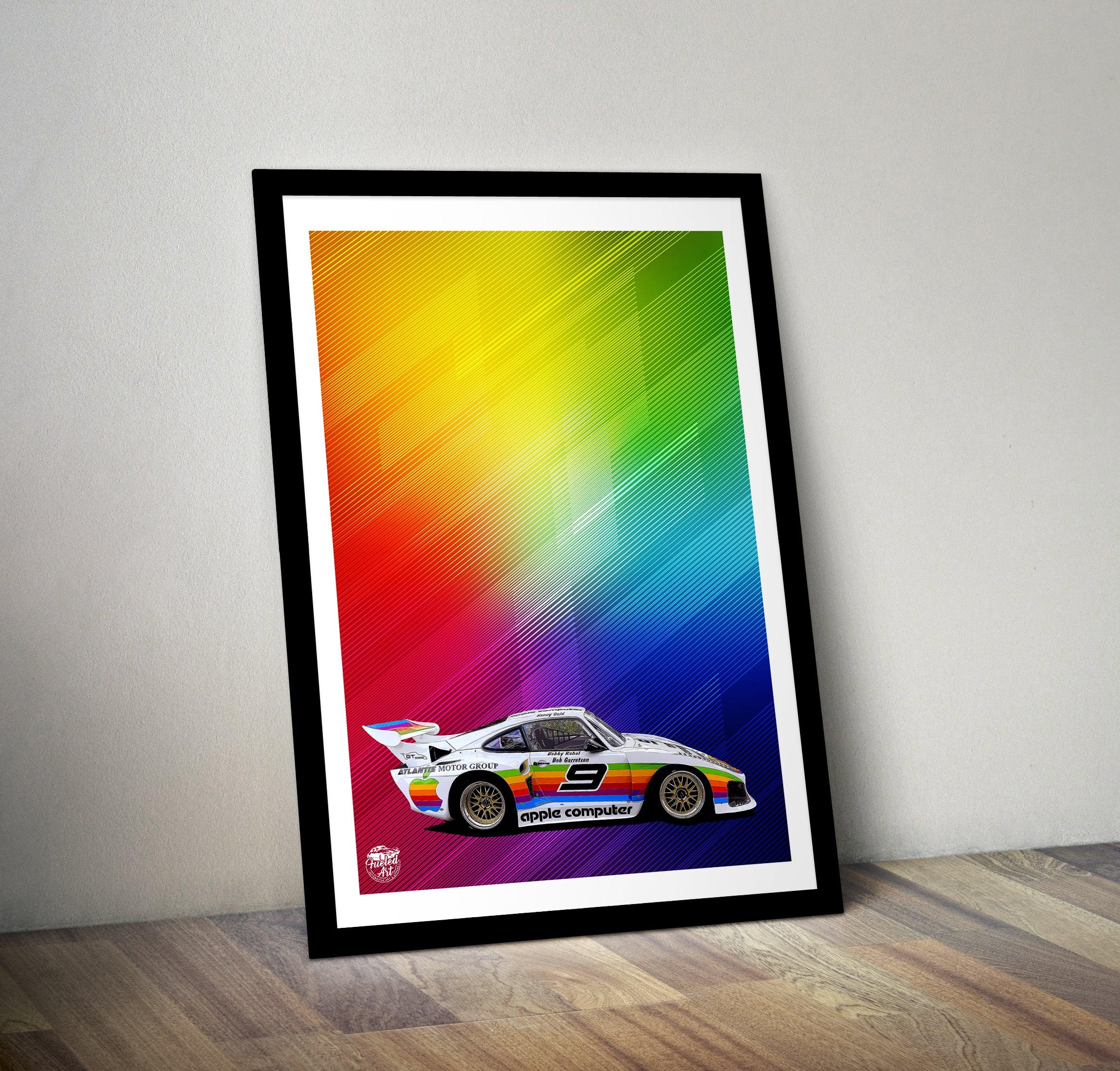 Porsche 935 Apple livery Le Mans Print - Fueled.art