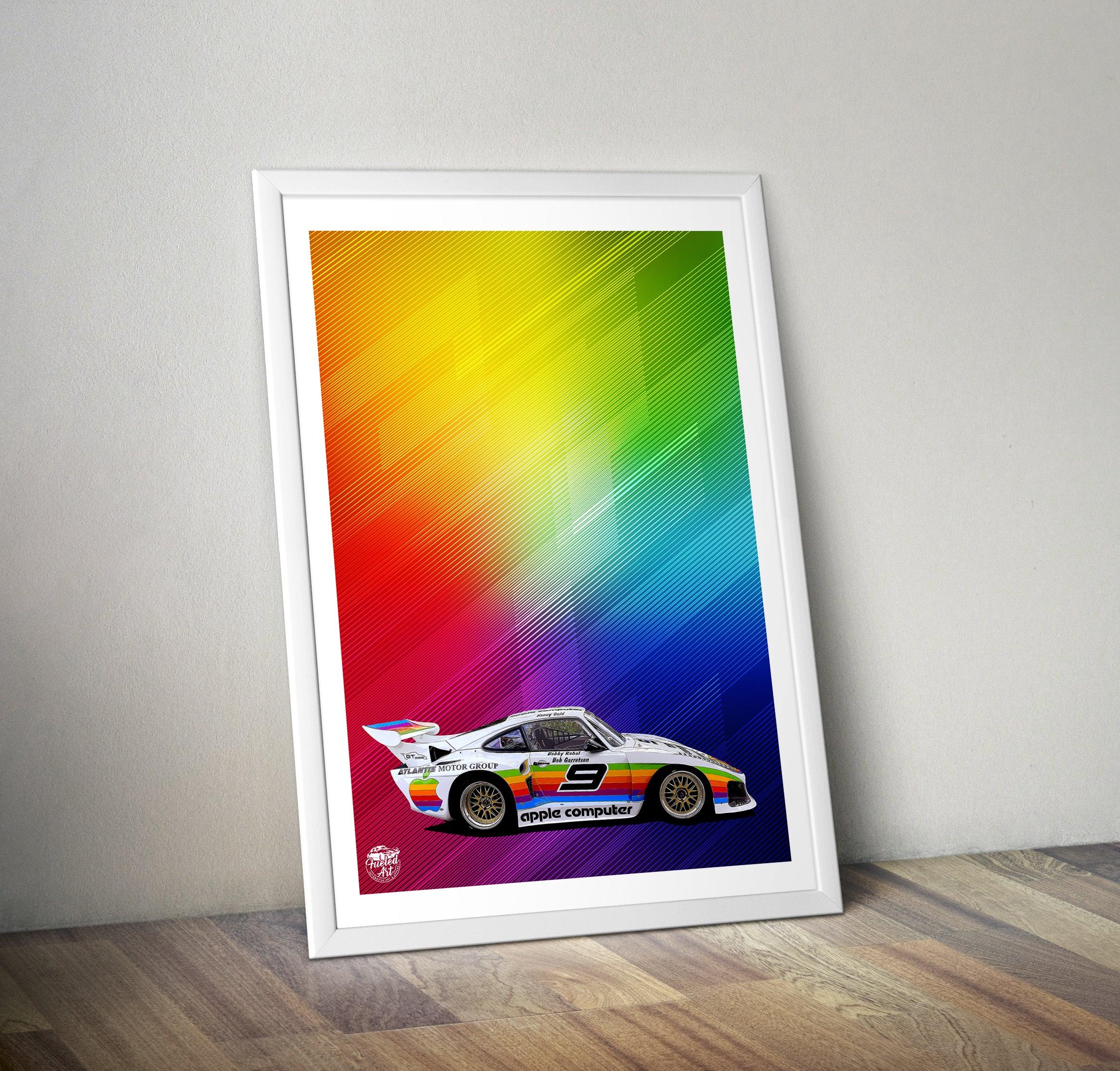 Porsche 935 Apple livery Le Mans Print - Fueled.art