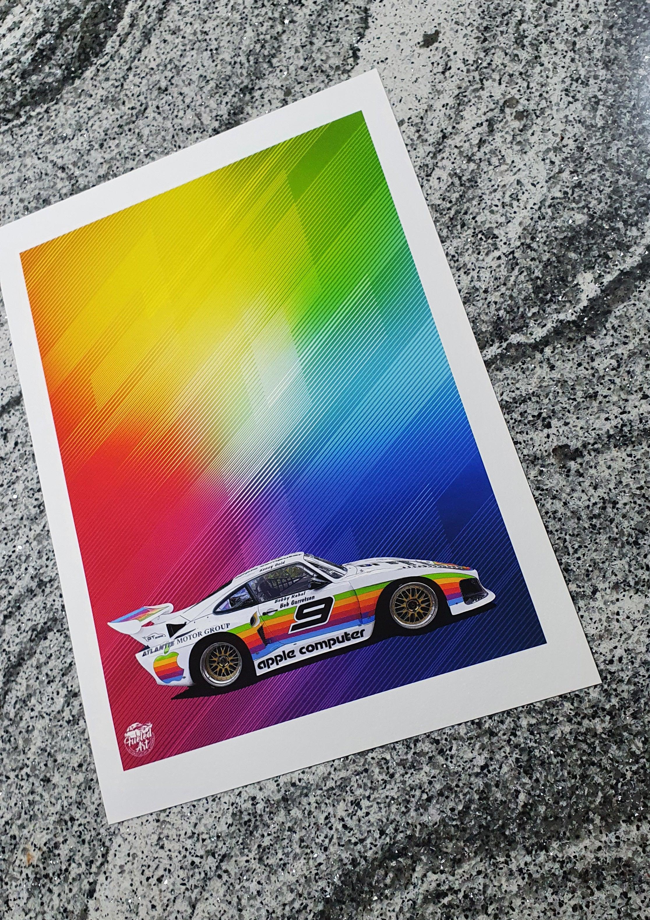 Porsche 935 Apple livery Le Mans Print - Fueled.art