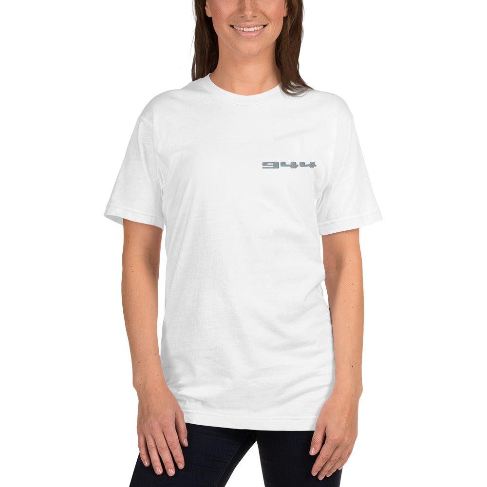 Porsche 944 - Embroidered Logo - White T-Shirt - Fueled.art