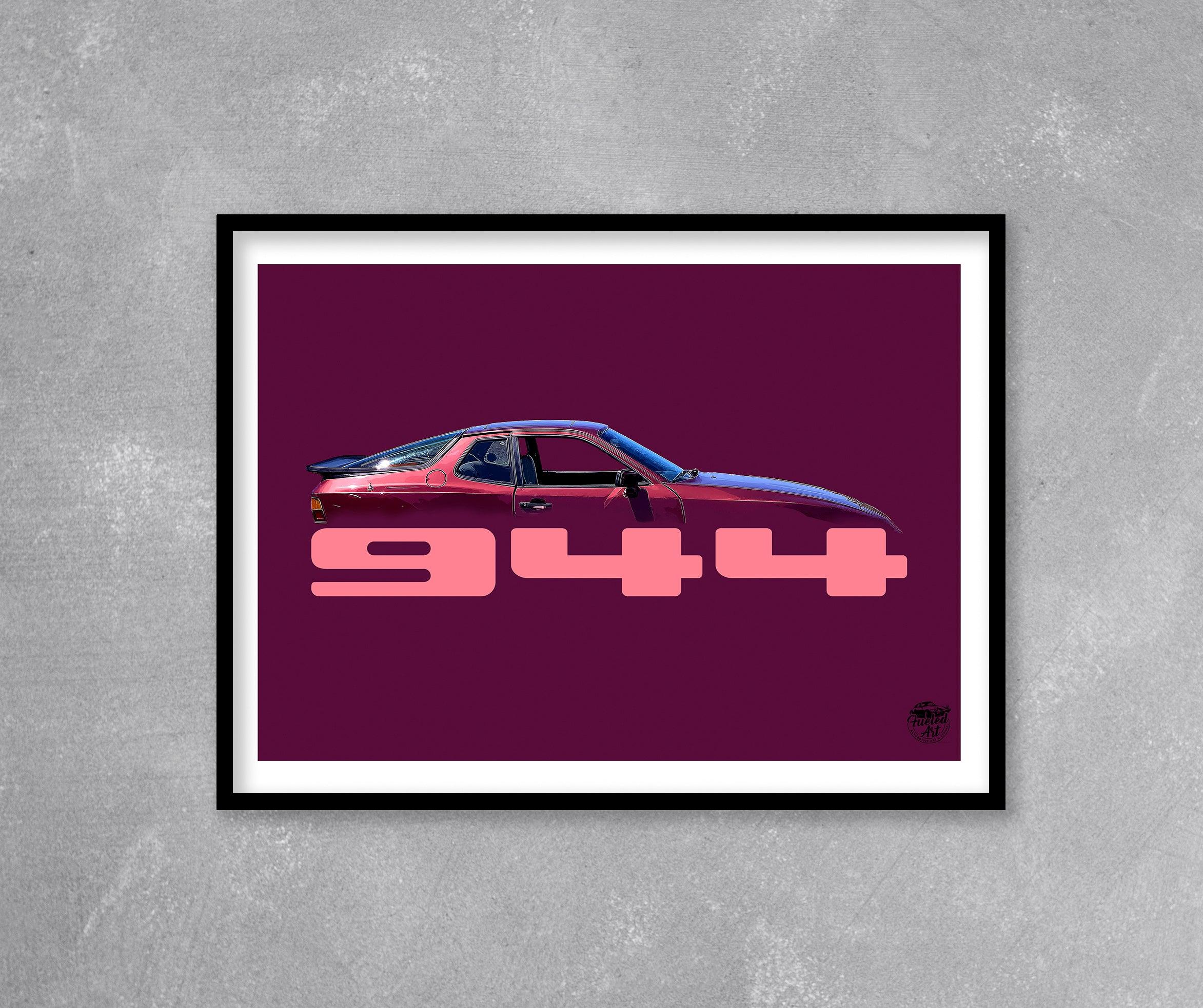 Porsche 944 Print - Maroon - Fueled.art