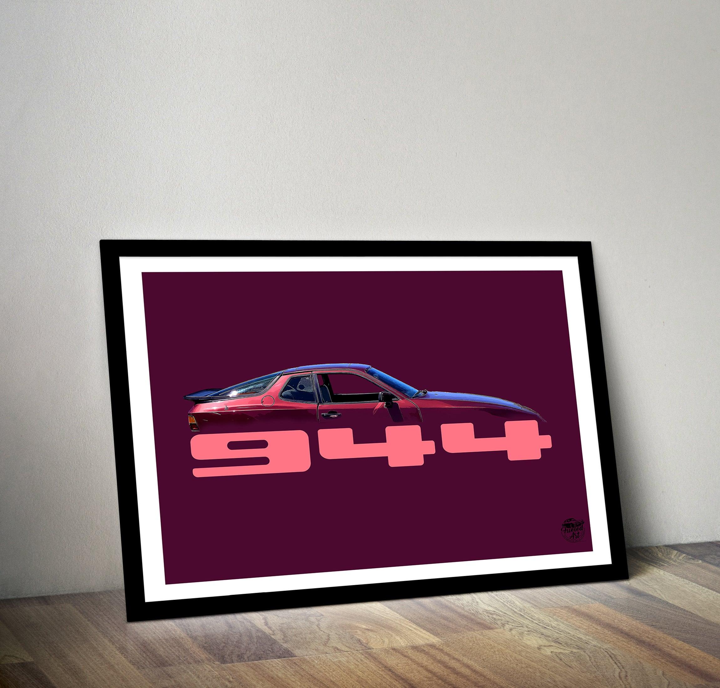 Porsche 944 Print - Maroon - Fueled.art