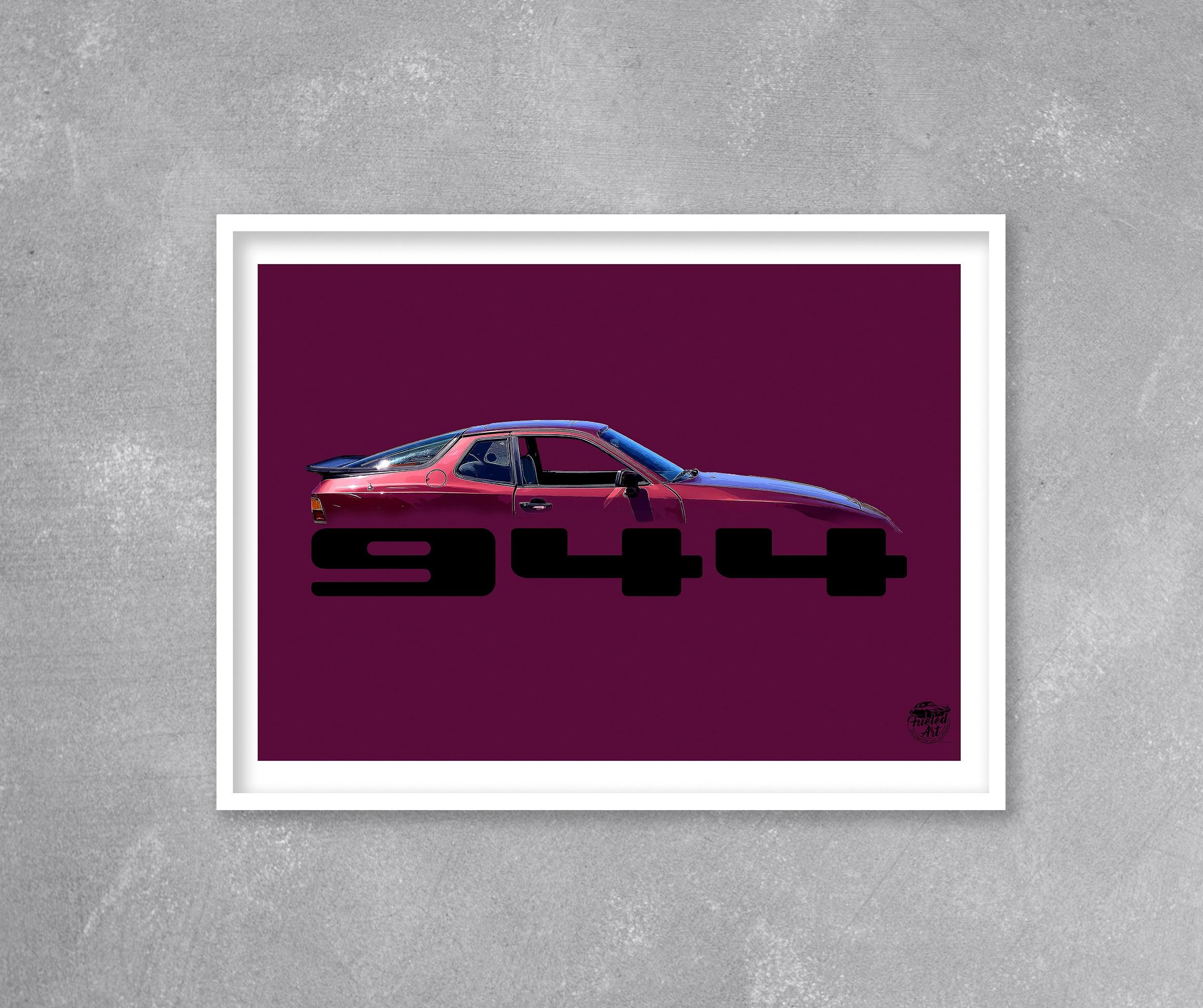 Porsche 944 Print - Maroon - Fueled.art