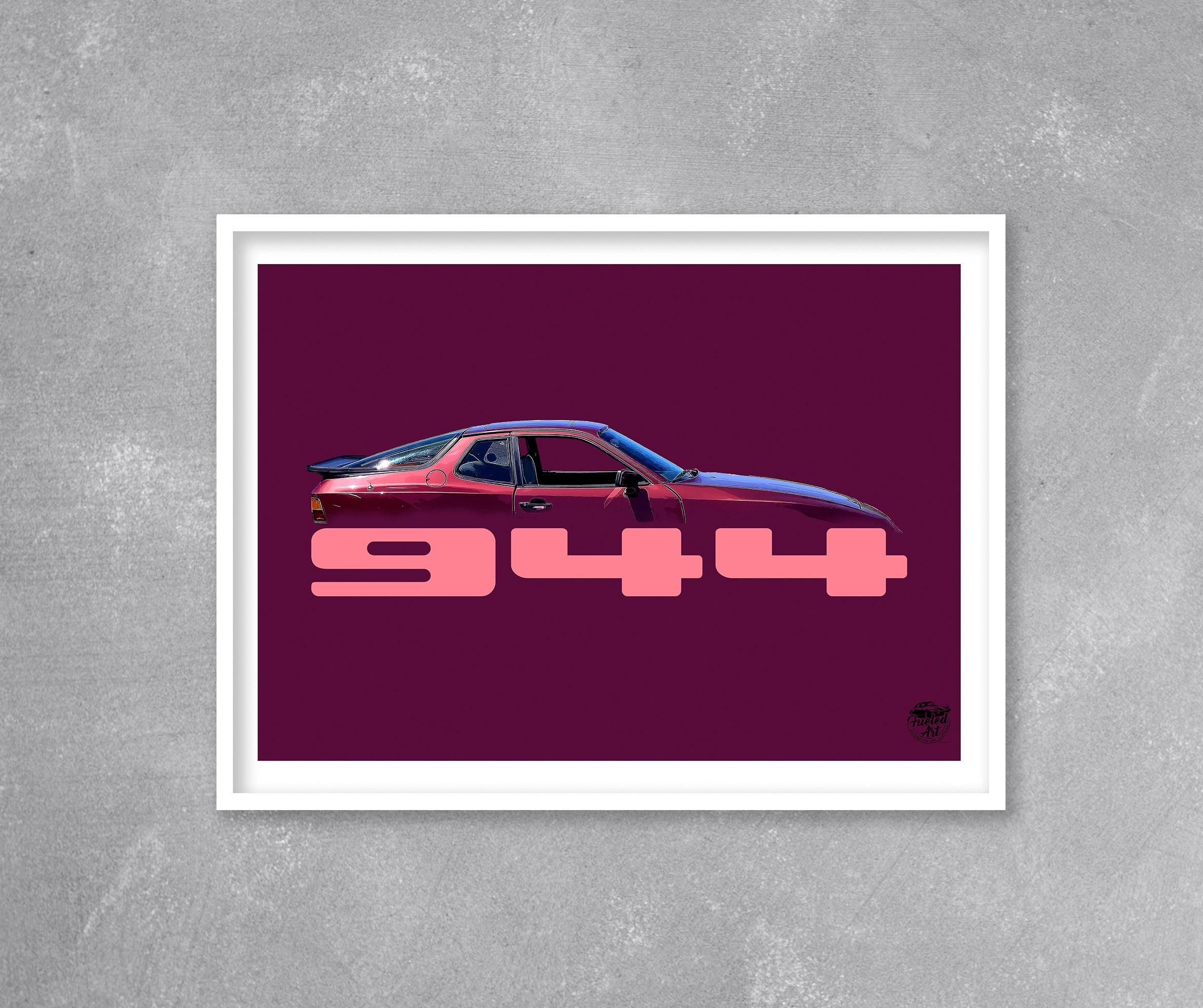 Porsche 944 Print - Maroon - Fueled.art