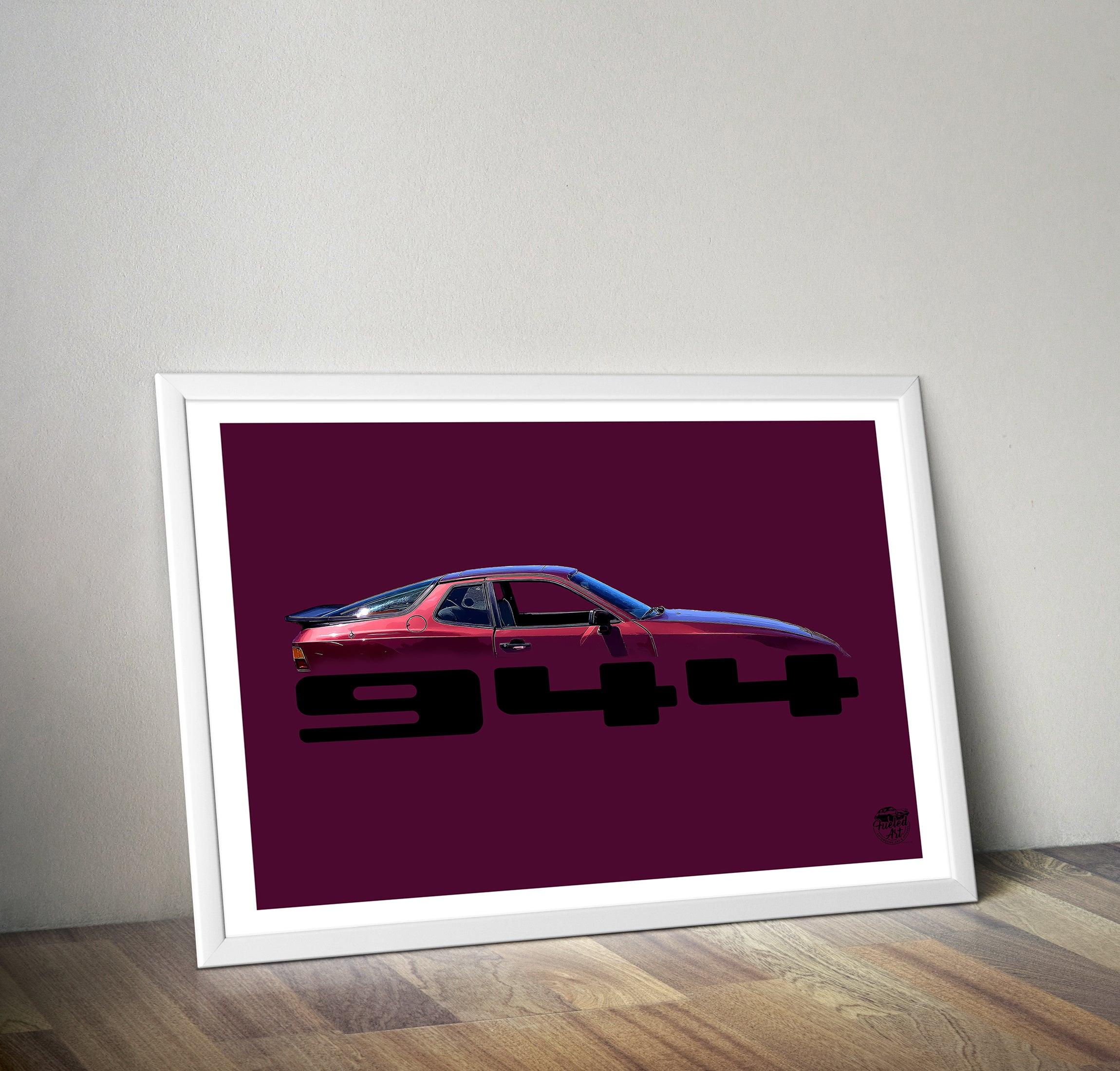 Porsche 944 Print - Maroon - Fueled.art