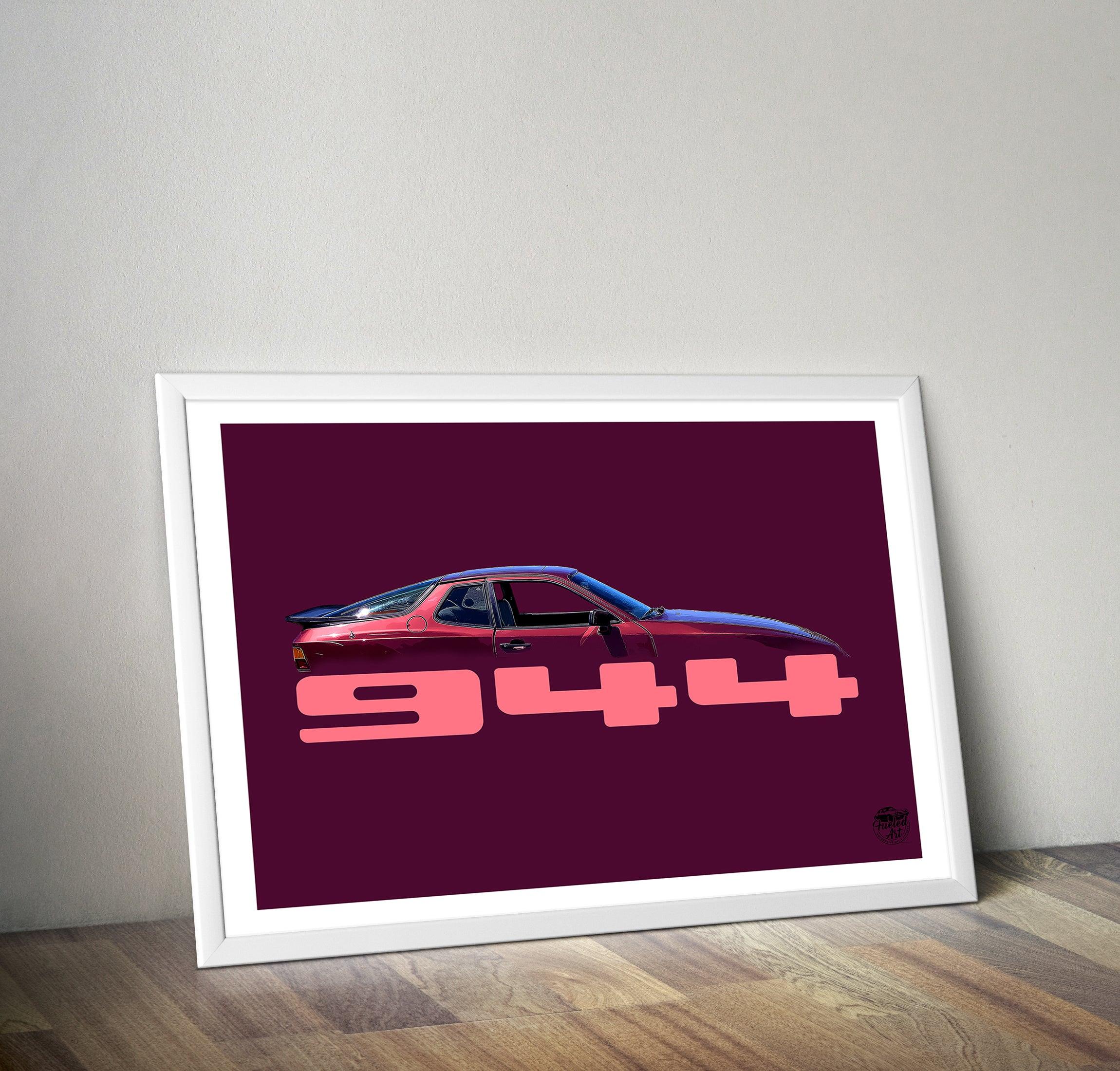 Porsche 944 Print - Maroon - Fueled.art