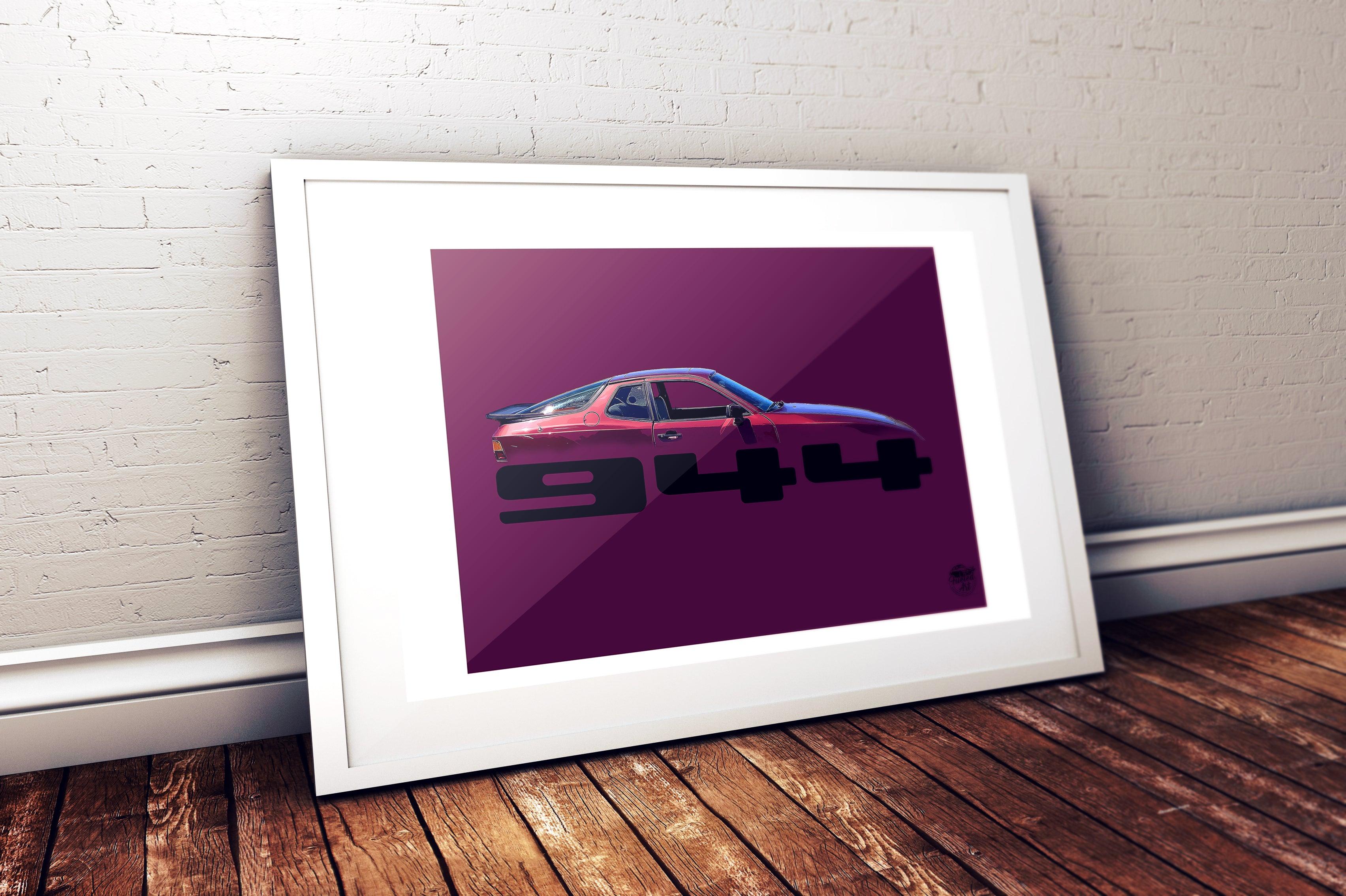 Porsche 944 Print - Maroon - Fueled.art