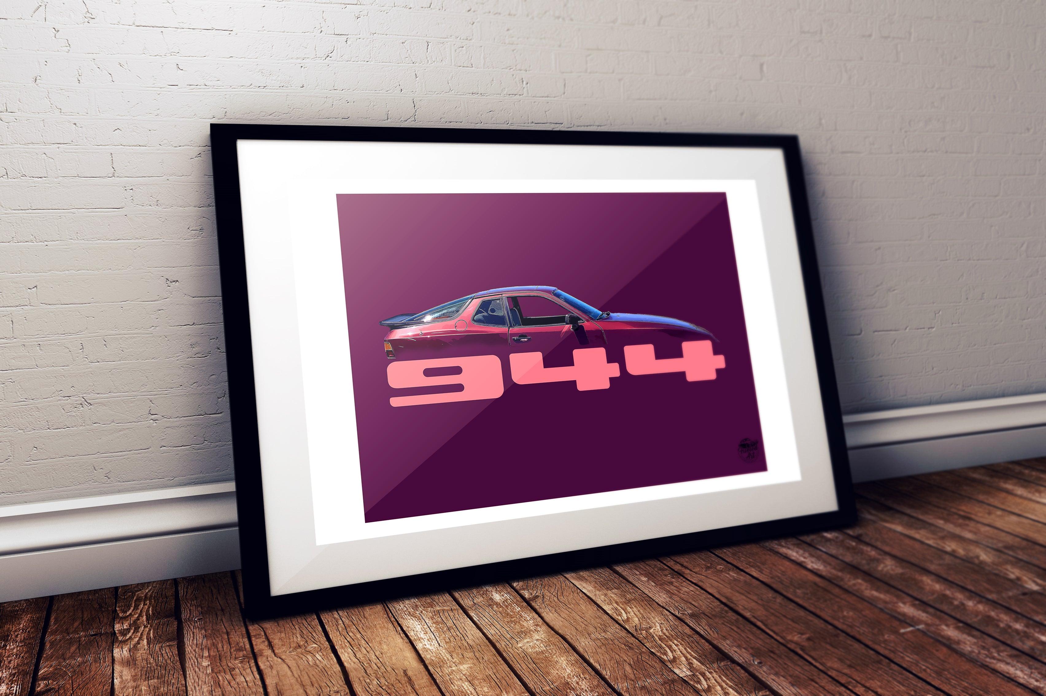 Porsche 944 Print - Maroon - Fueled.art