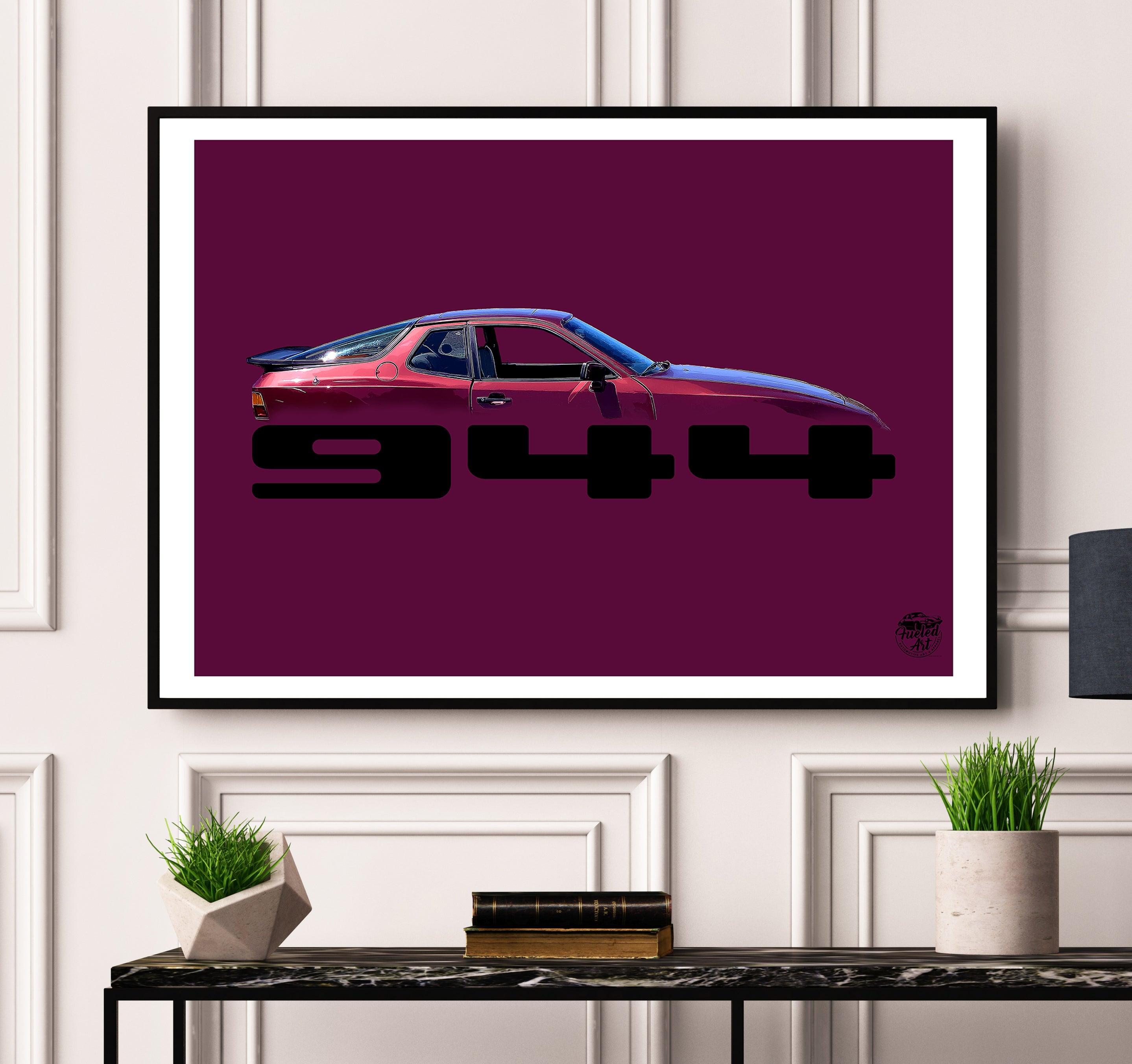 Porsche 944 Print - Maroon - Fueled.art