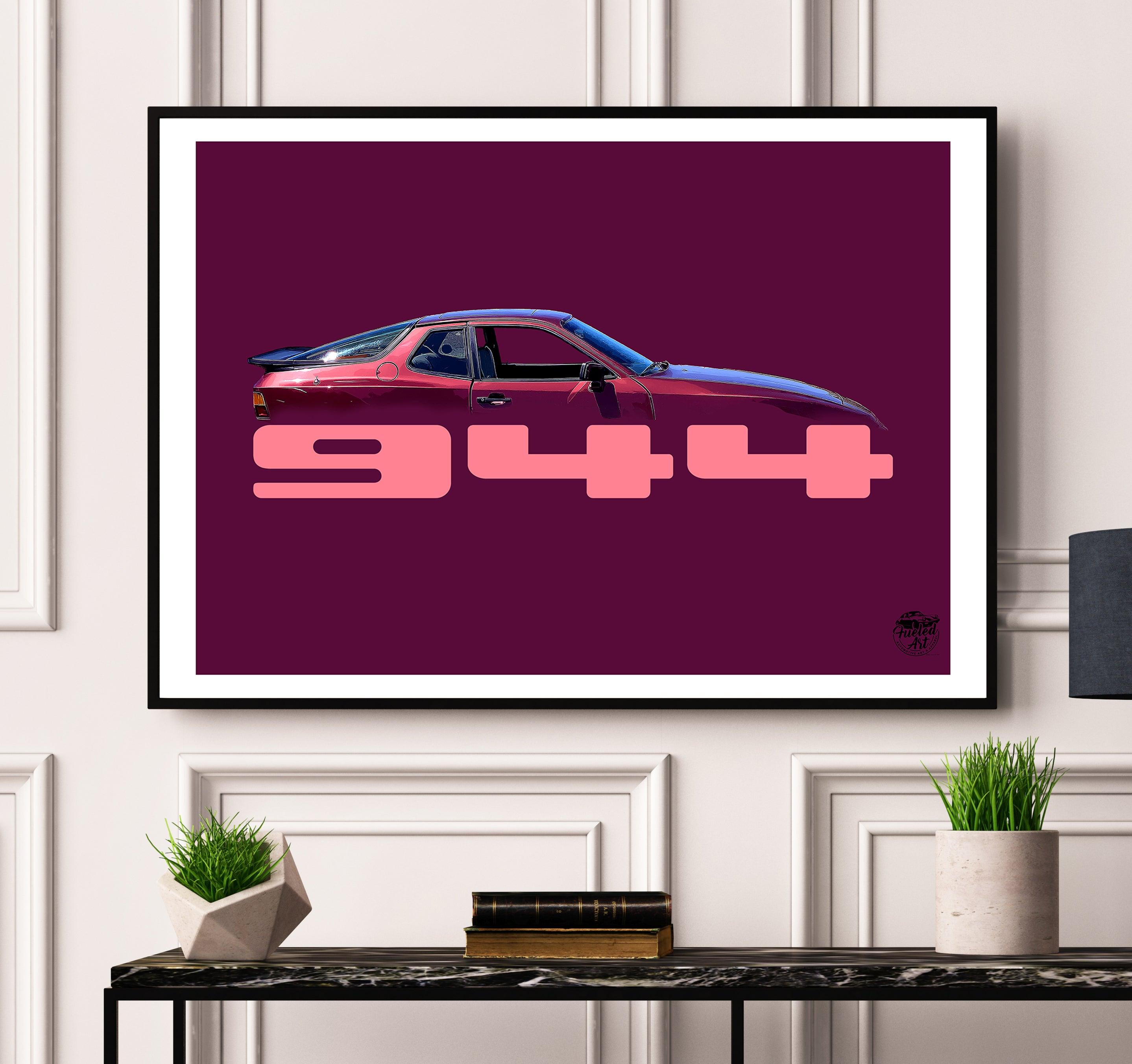 Porsche 944 Print - Maroon - Fueled.art