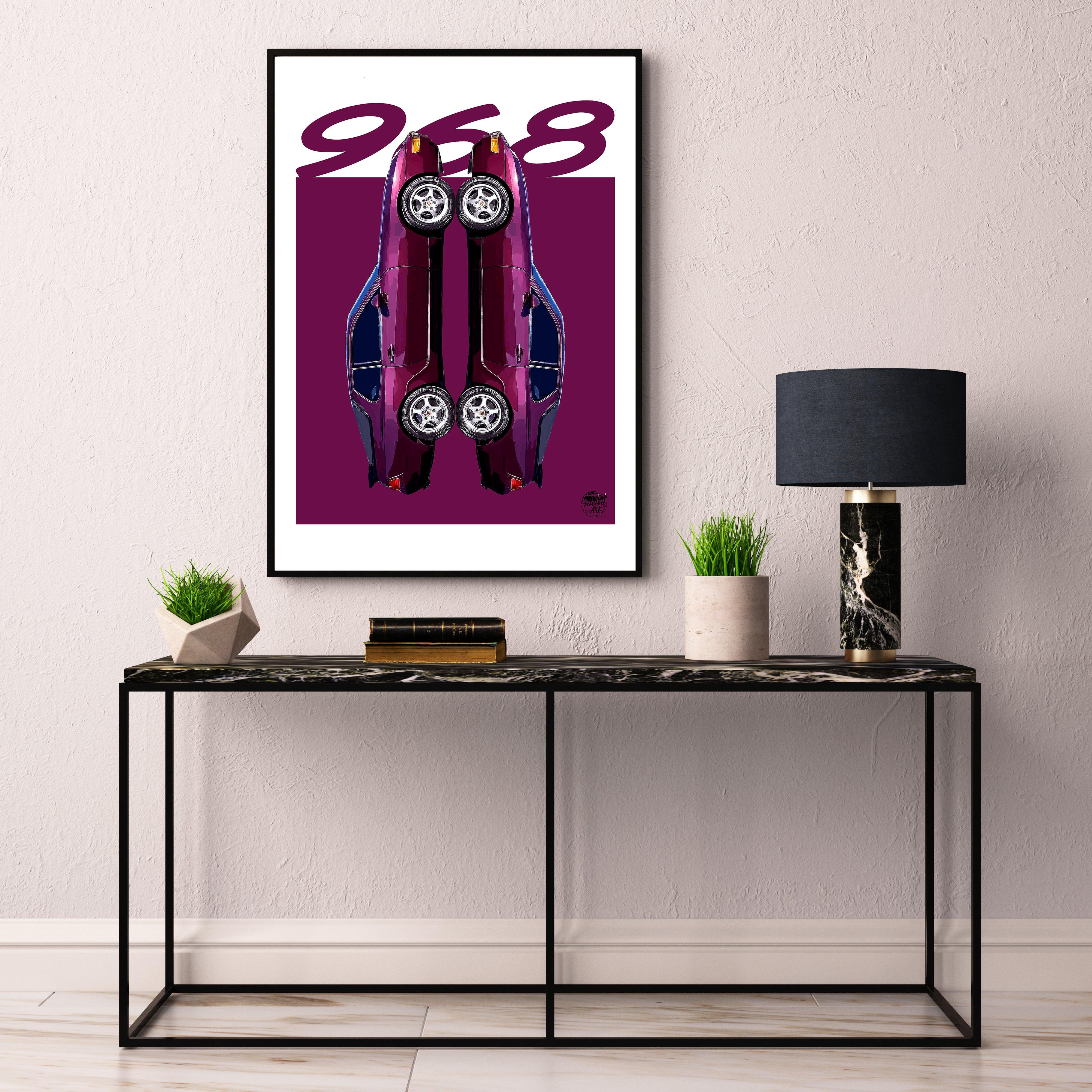 Porsche 968 Print - Amethyst Purple - Fueled.art