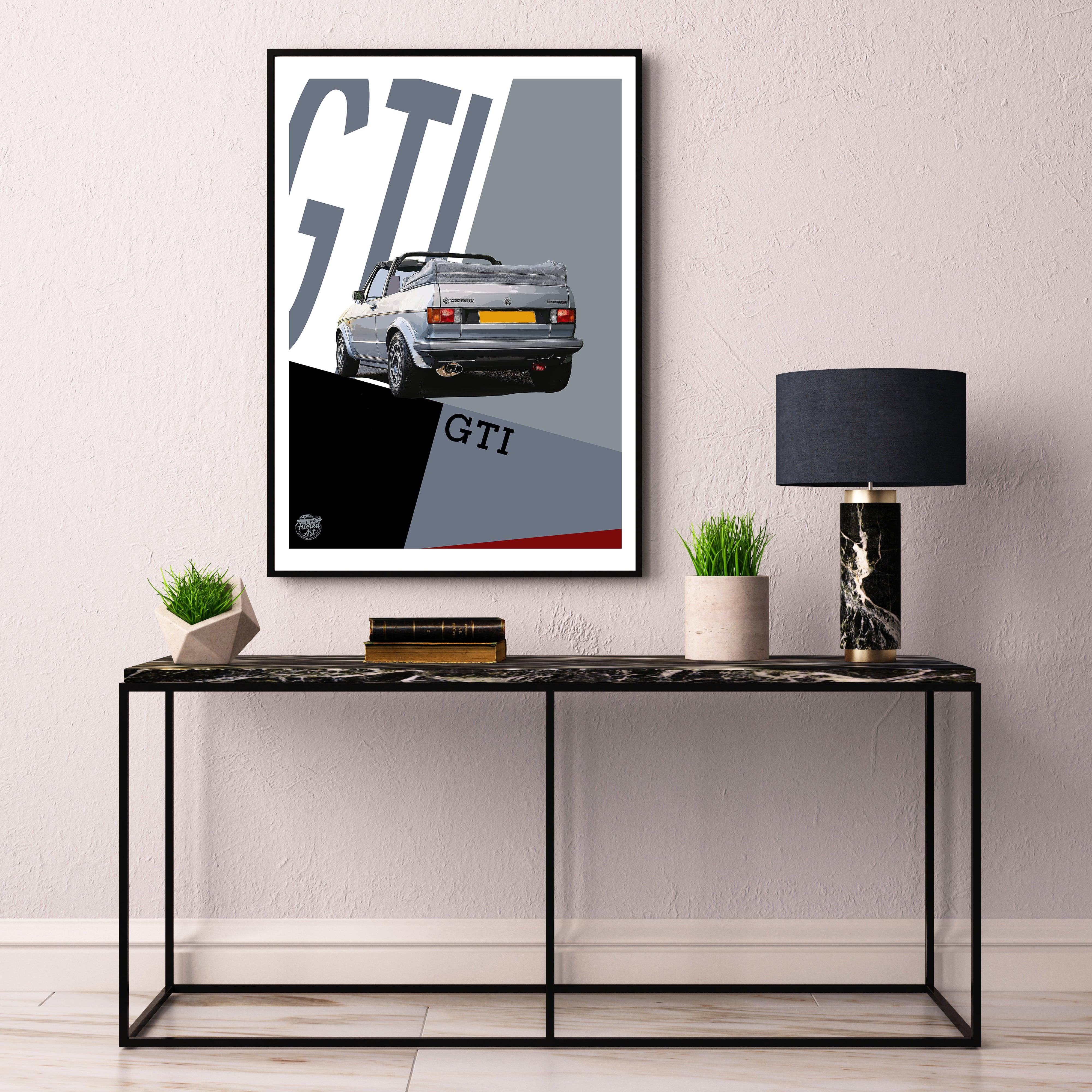 VW Golf GTI Mk1 Cabriolet Print - Silver - Fueled.art