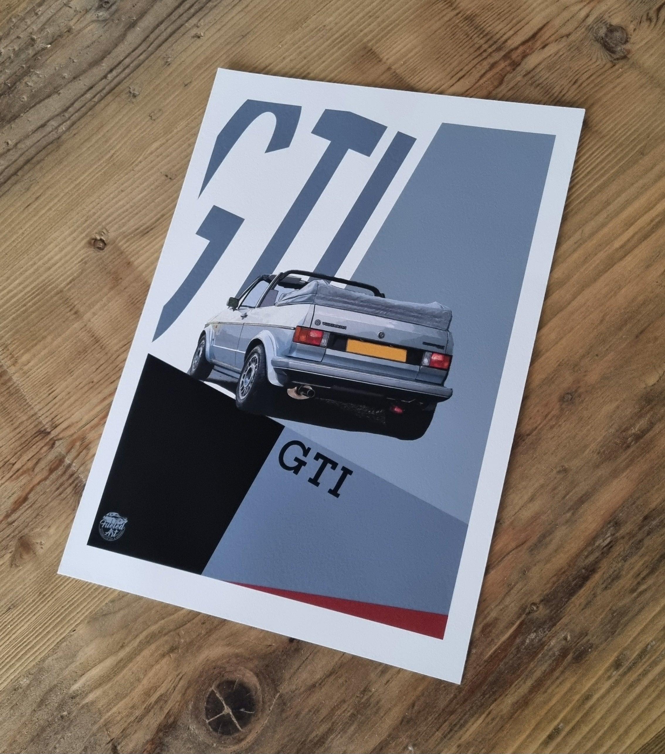 VW Golf GTI Mk1 Cabriolet Print - Silver - Fueled.art