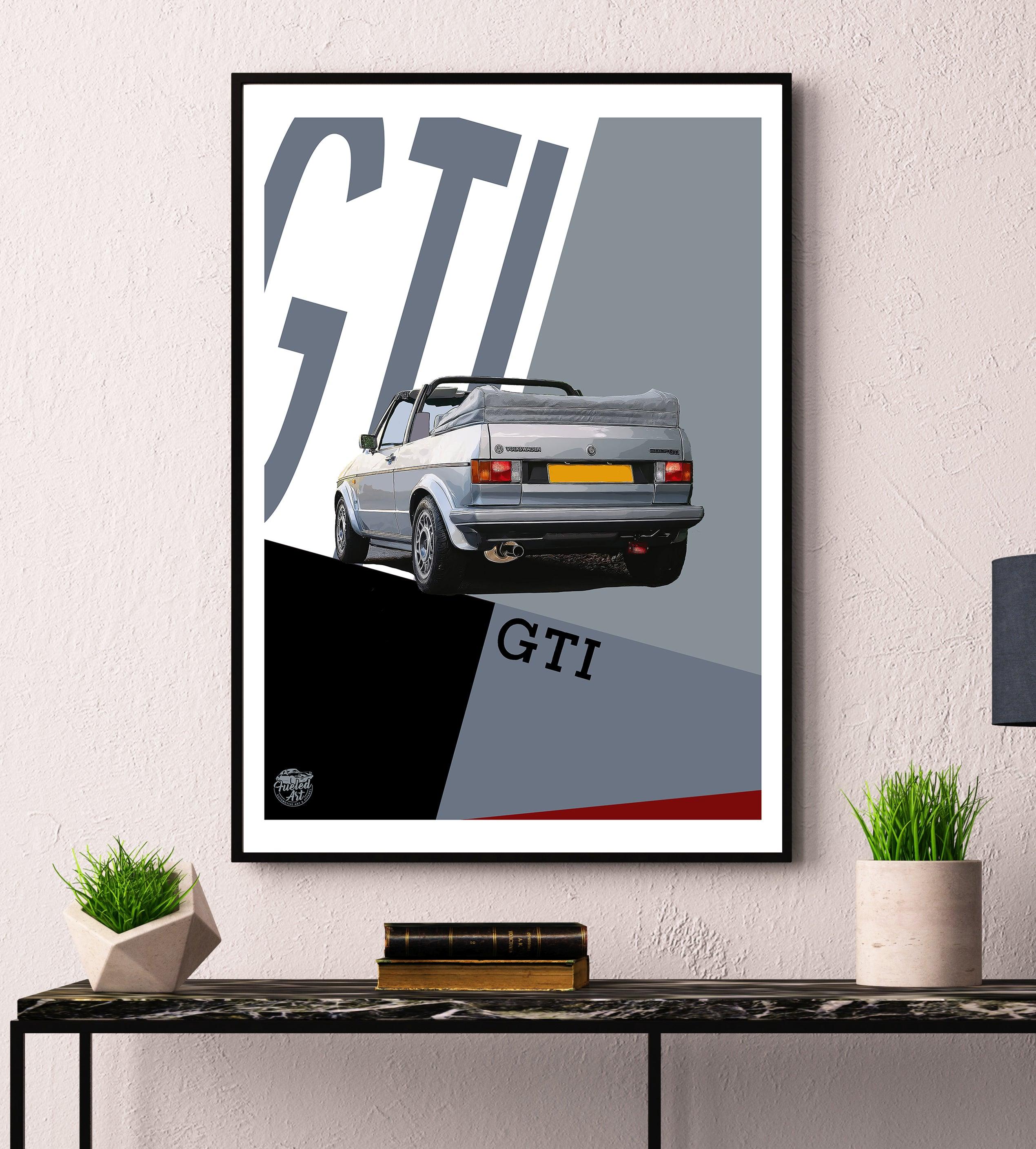 VW Golf GTI Mk1 Cabriolet Print - Silver - Fueled.art