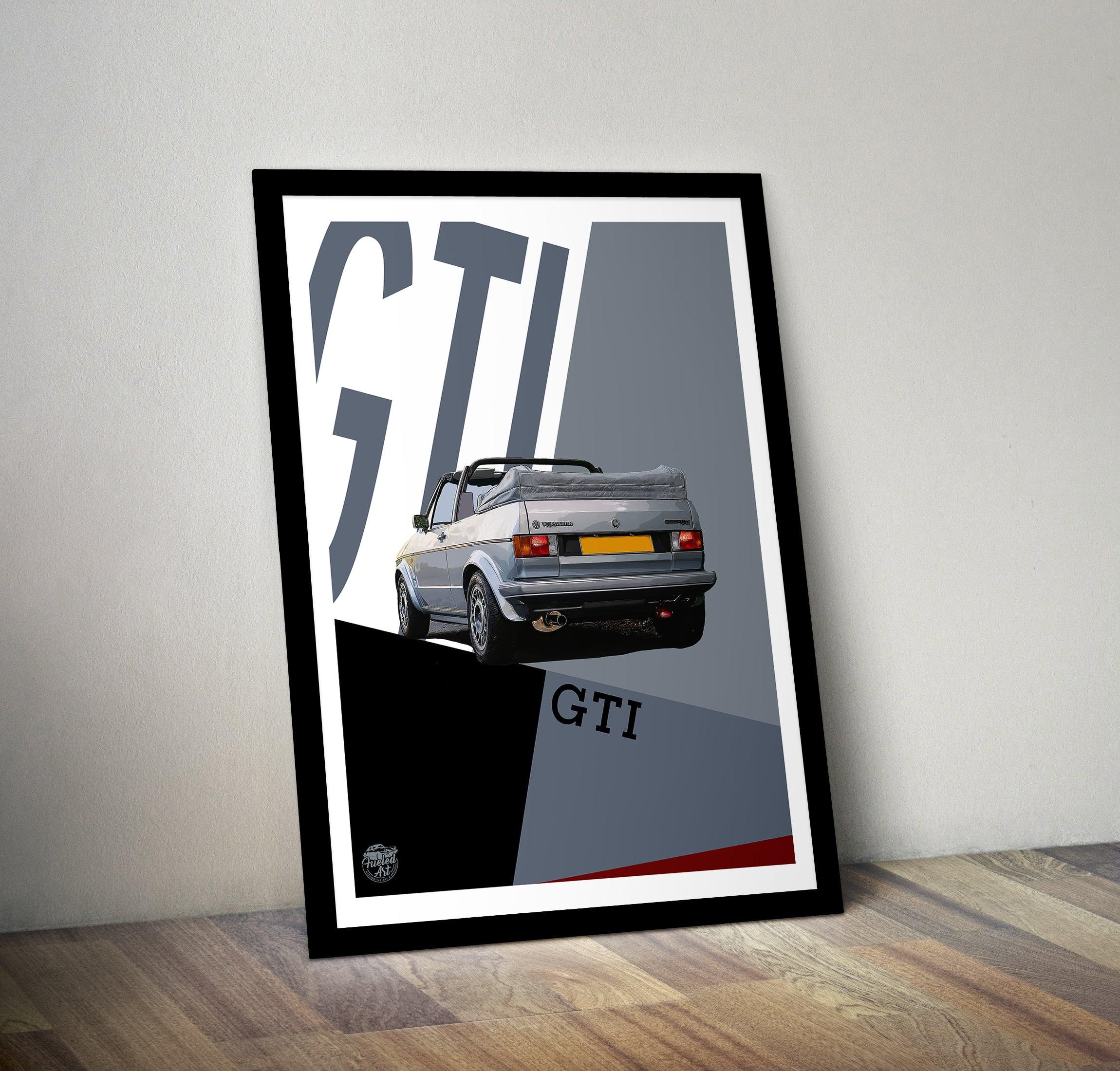 VW Golf GTI Mk1 Cabriolet Print - Silver - Fueled.art