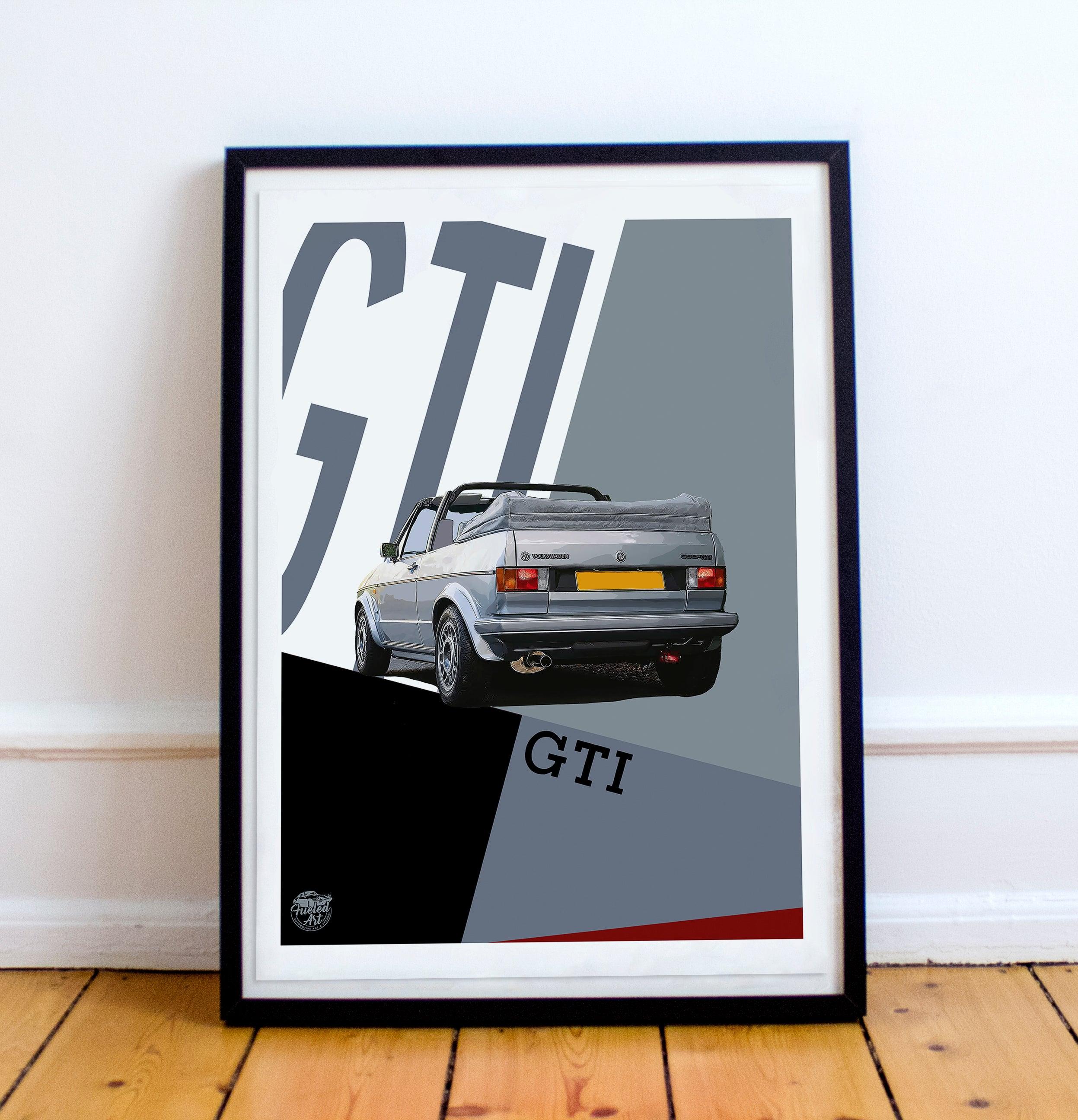 VW Golf GTI Mk1 Cabriolet Print - Silver - Fueled.art