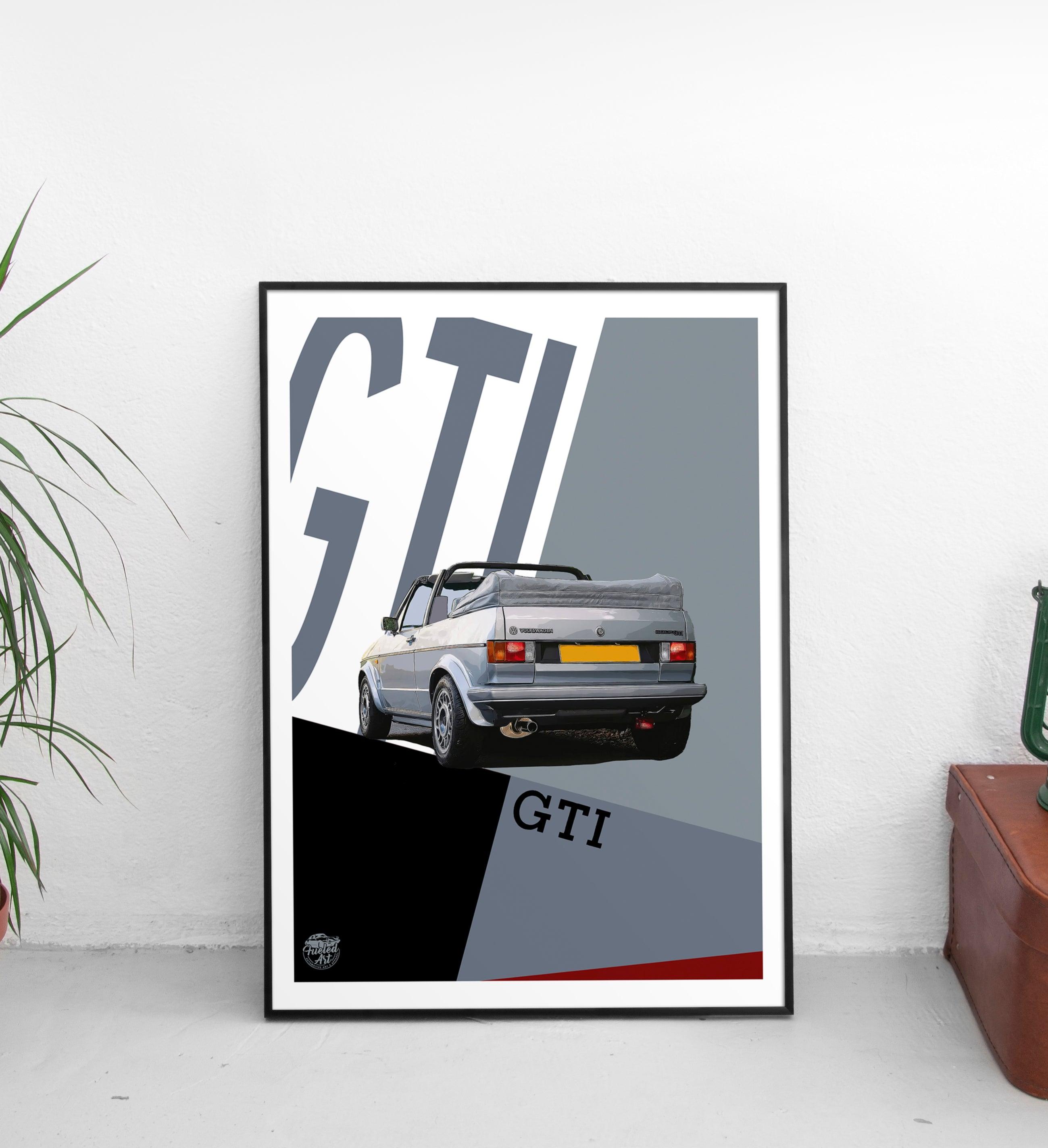 VW Golf GTI Mk1 Cabriolet Print - Silver - Fueled.art