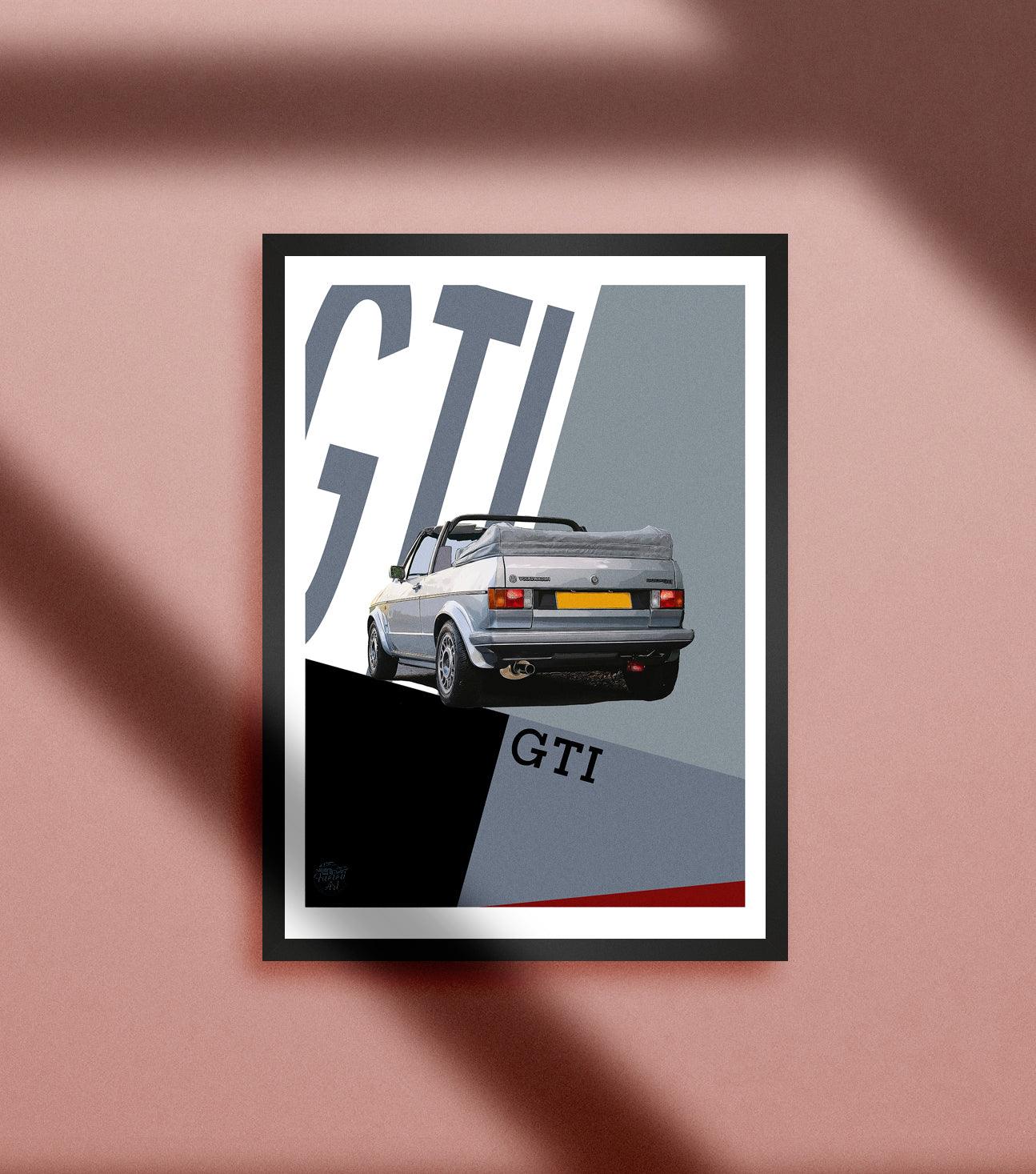 VW Golf GTI Mk1 Cabriolet Print - Silver - Fueled.art