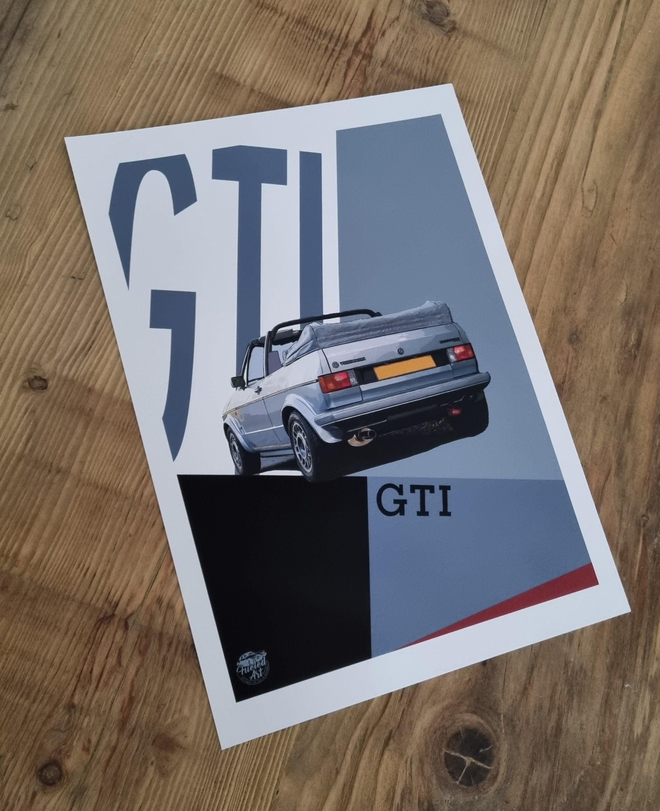 VW Golf GTI Mk1 Cabriolet Print - Silver - Fueled.art