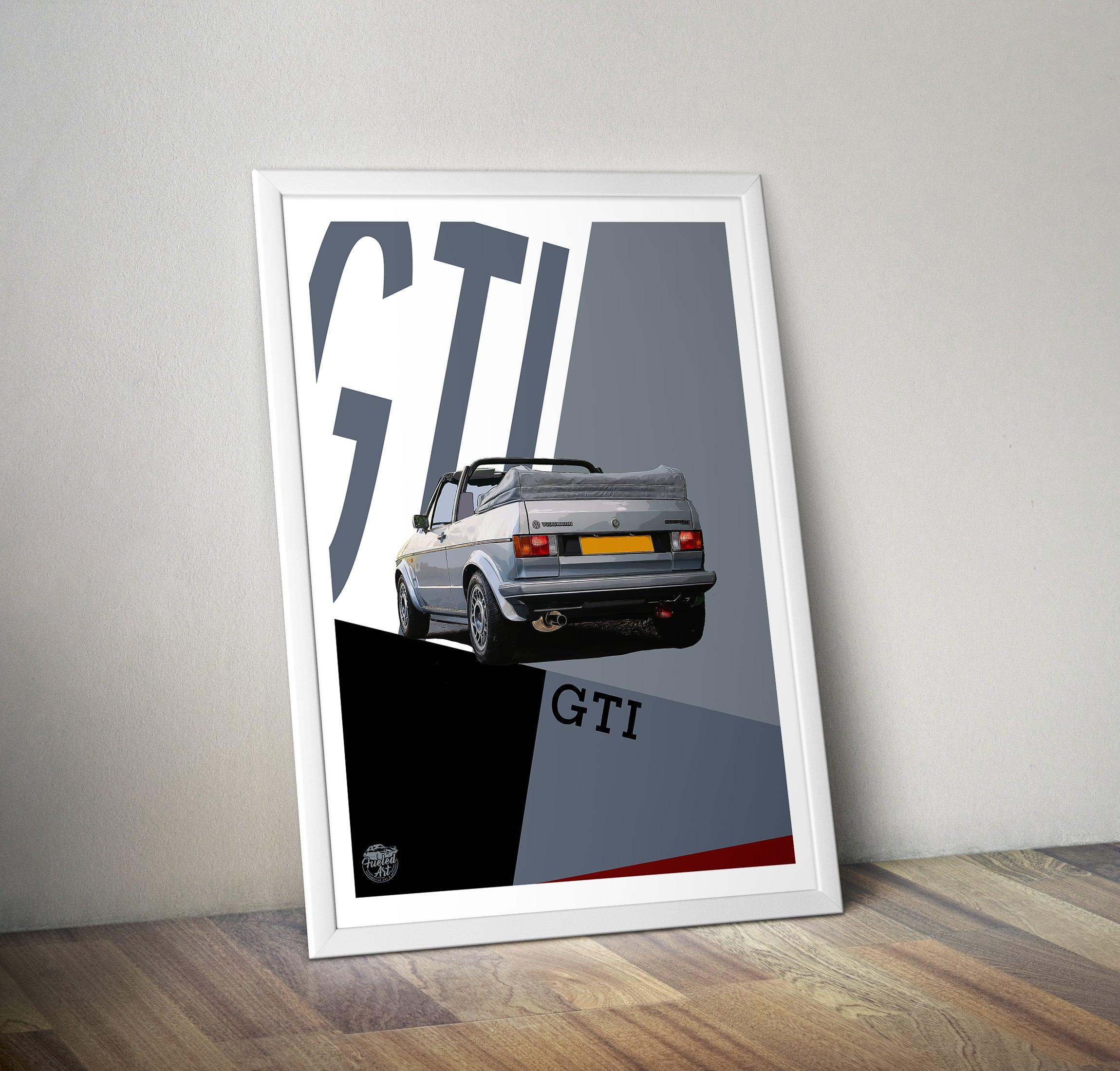 VW Golf GTI Mk1 Cabriolet Print - Silver - Fueled.art