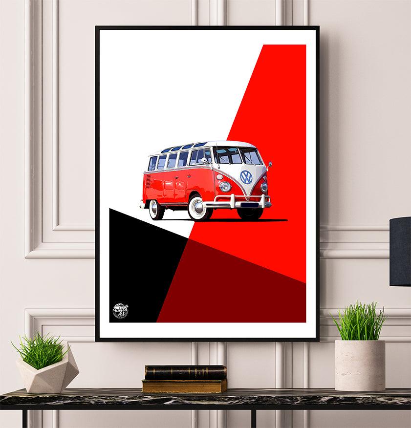 VW T1 Samba Bus Print - Fueled.art