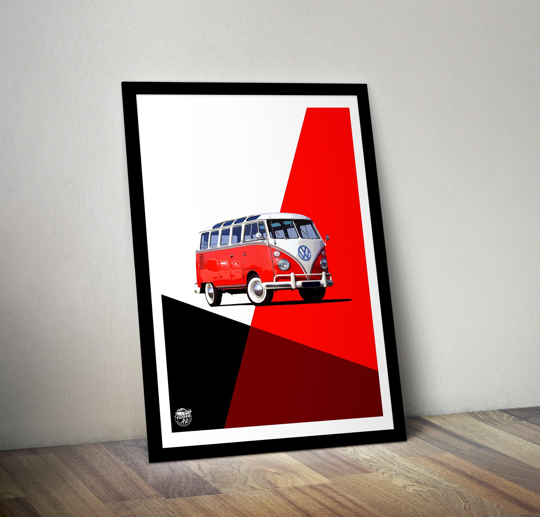 VW T1 Samba Bus Print - Fueled.art