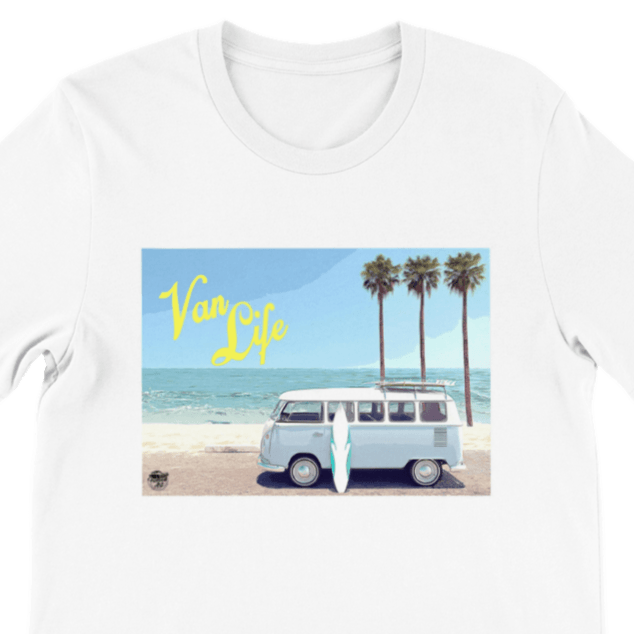 VW 'Van Life' Campervan - Unisex Crewneck T-shirt - Fueled.art